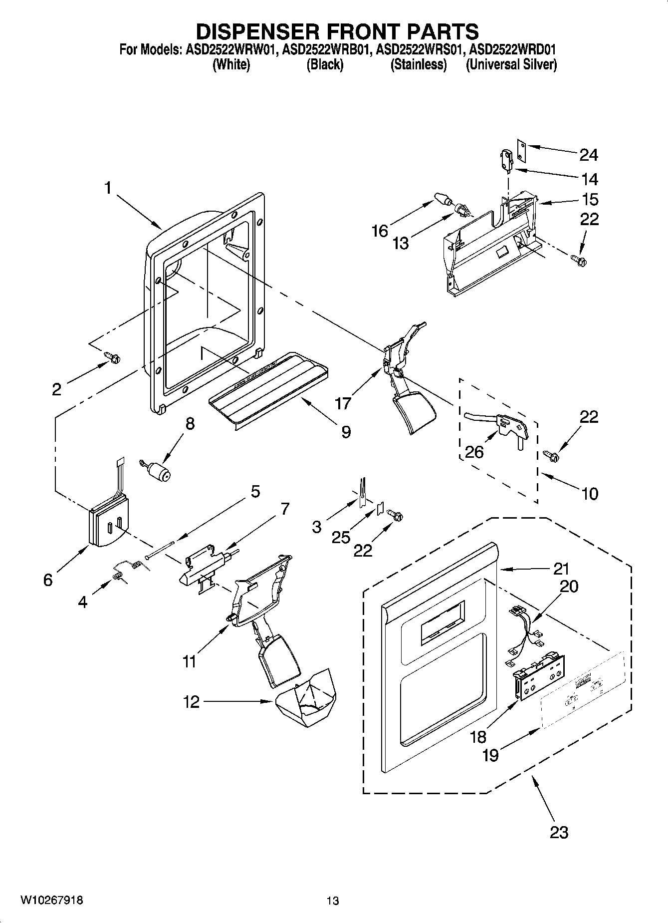 08 - DISPENSER FRONT PARTS