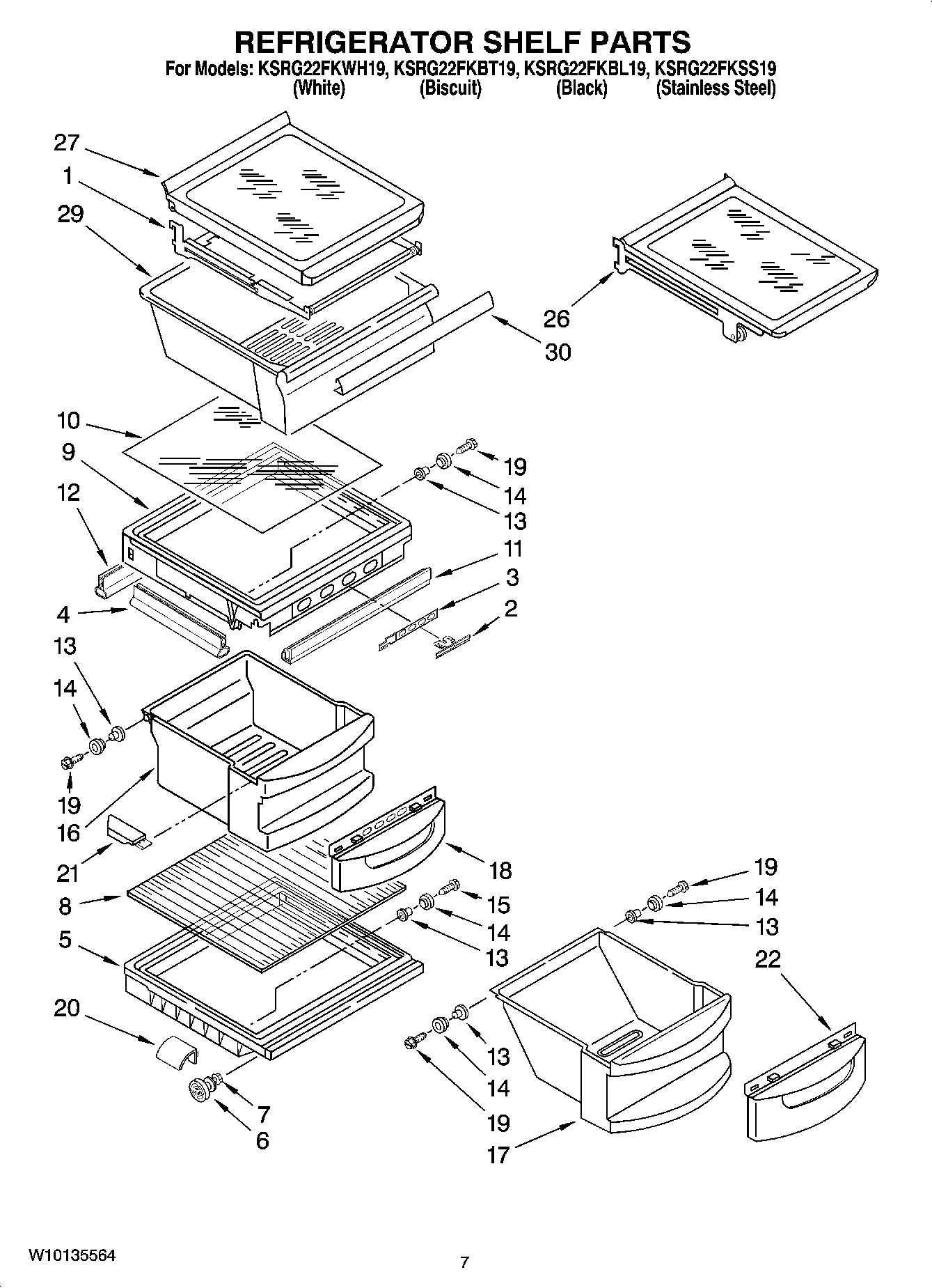 05 - REFRIGERATOR SHELF PARTS