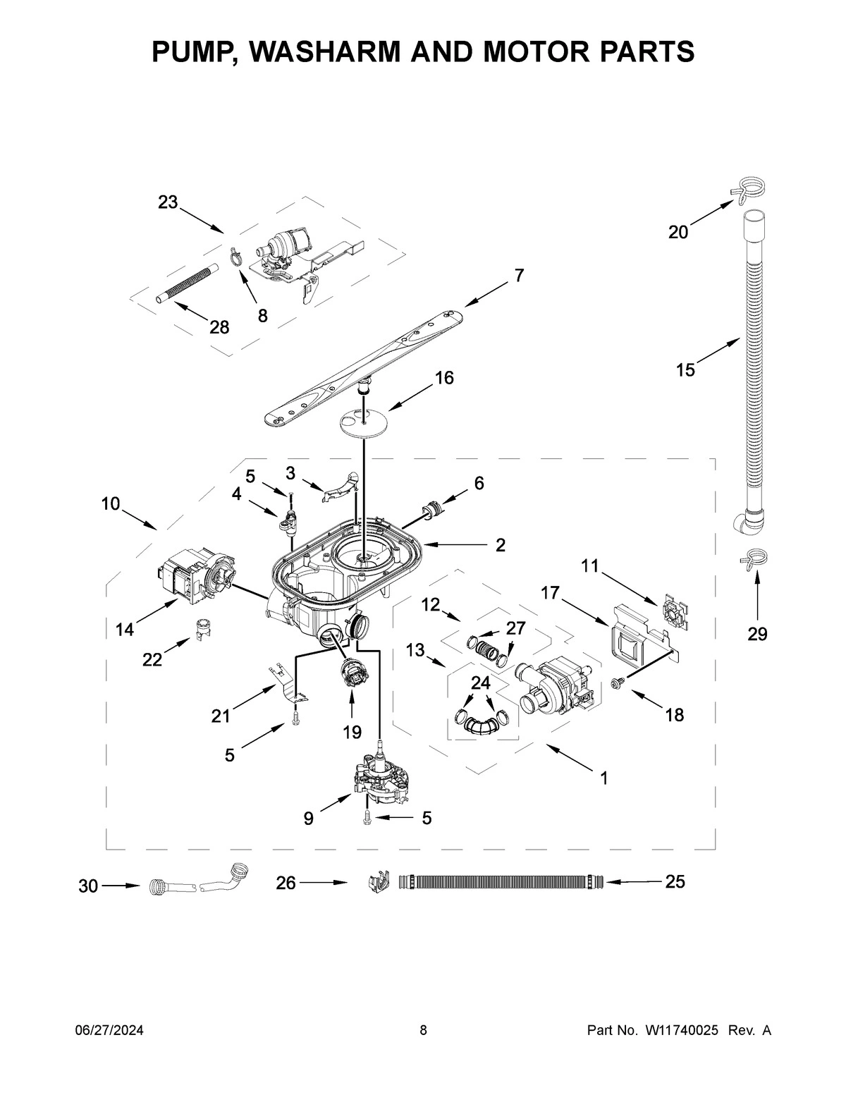 05 - PUMP, WASHARM AND MOTOR PARTS