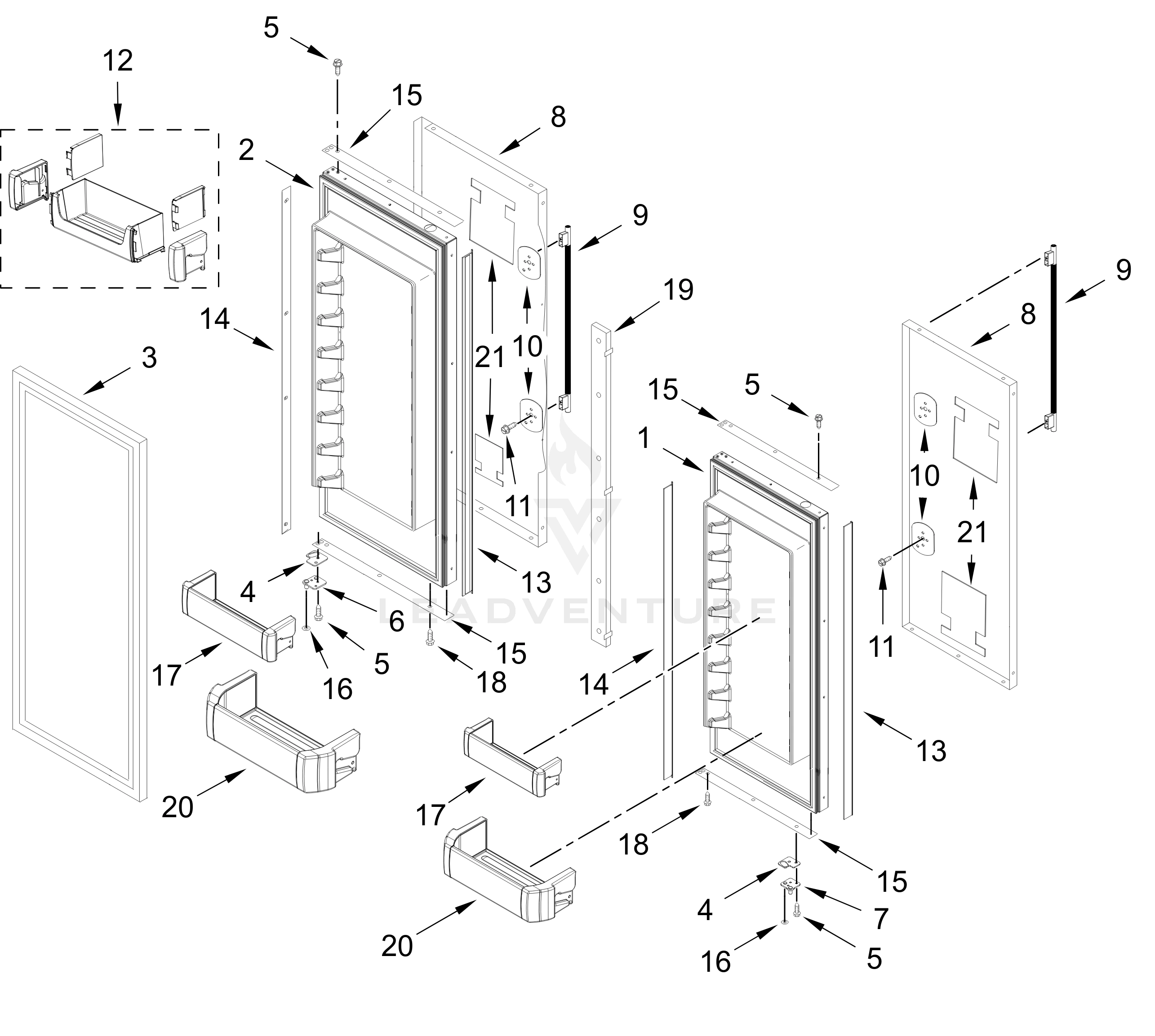 REFRIGERATOR DOOR PARTS