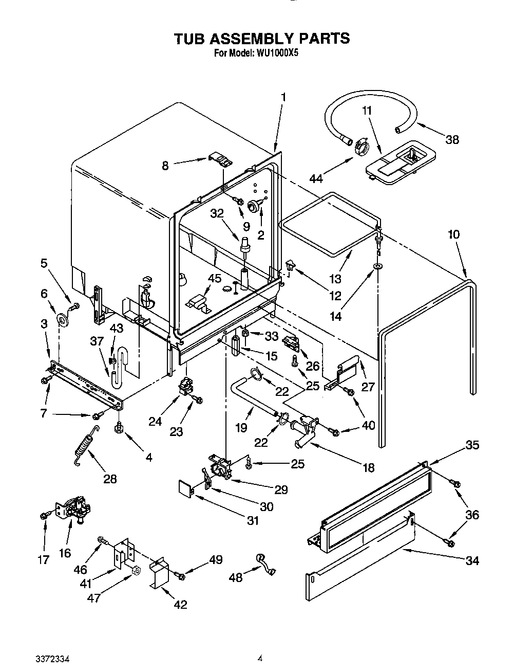 04 - TUB ASSEMBLY, LIT/OPTIONAL