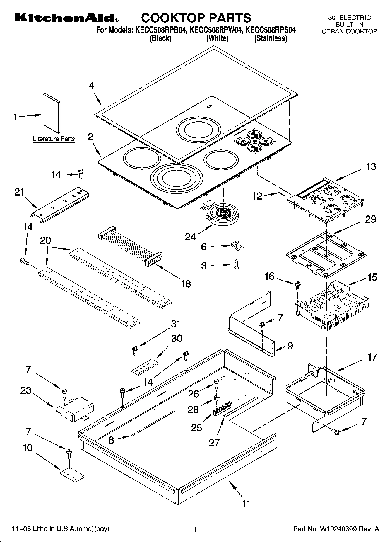01 - COOKTOP PARTS, OPTIONAL PARTS (NOT INCLUDED)