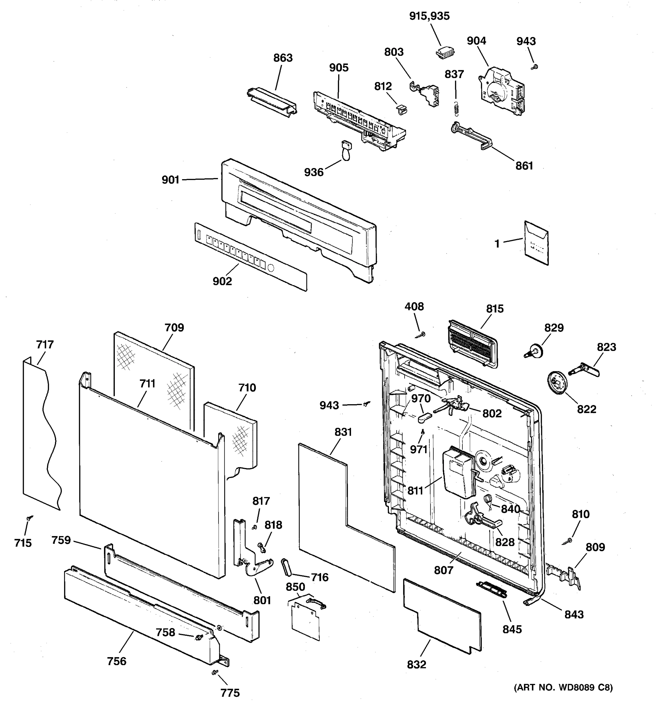 ESCUTCHEON & DOOR ASSEMBLY