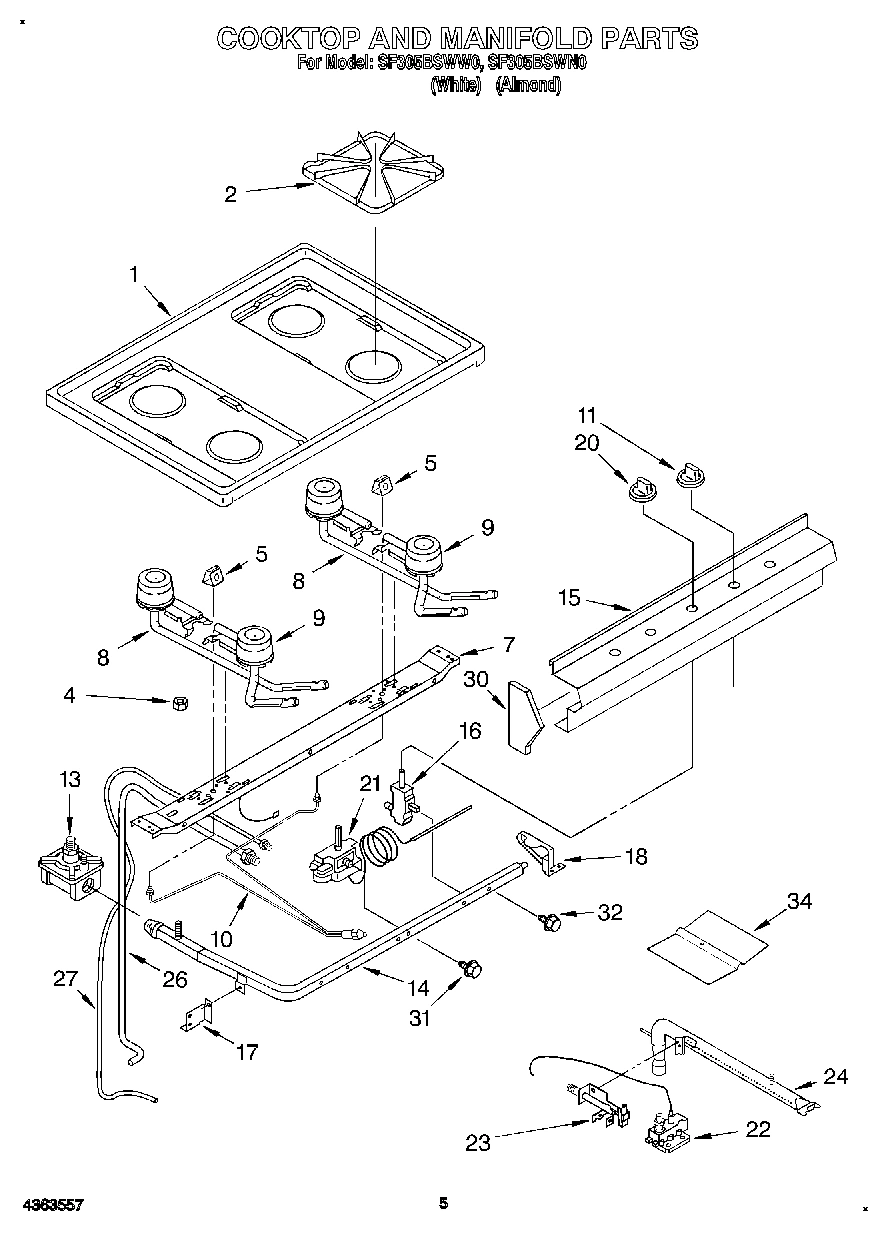 04 - COOKTOP AND MANIFOLD, LIT/OPTIONAL