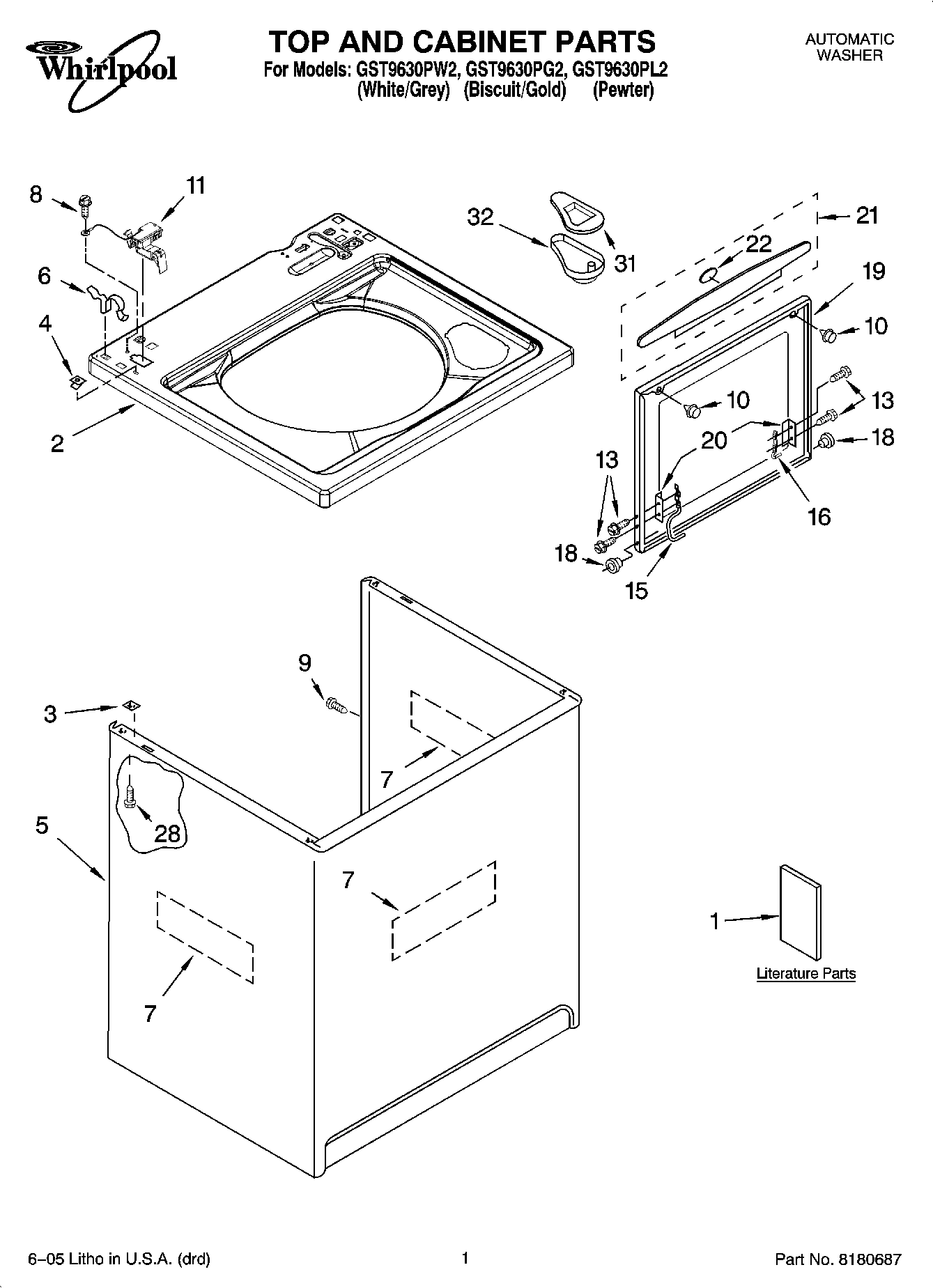 01 - TOP AND CABINET PARTS