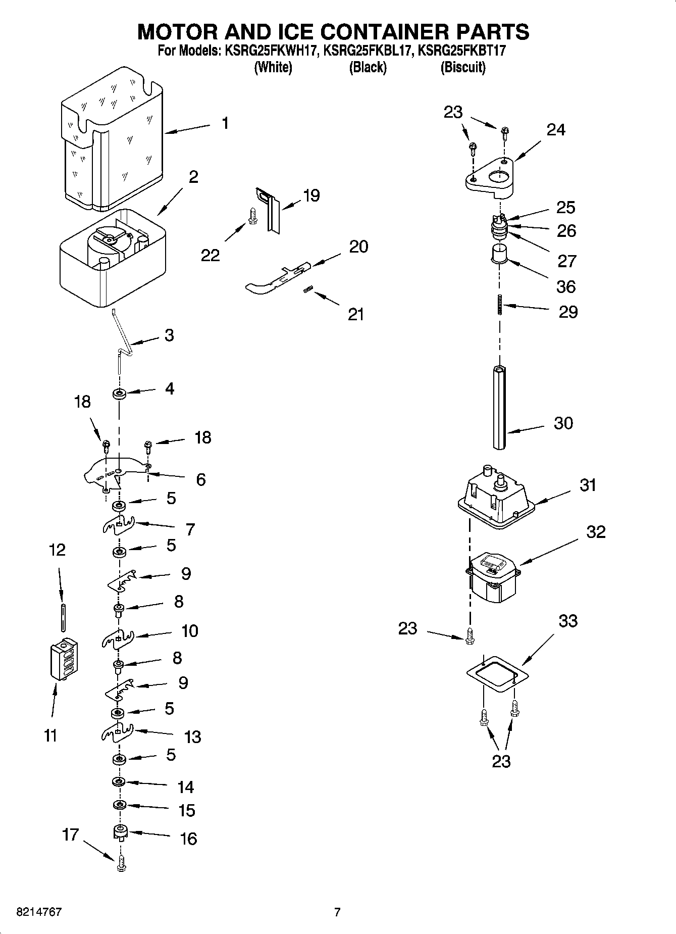 05 - MOTOR AND ICE CONTAINER PARTS