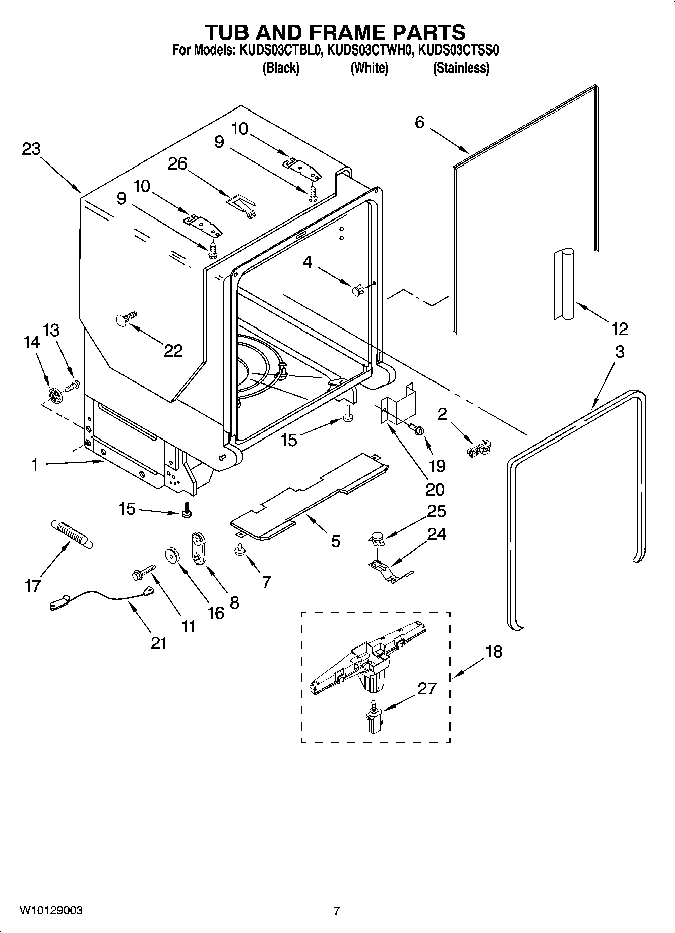 07 - TUB AND FRAME PARTS