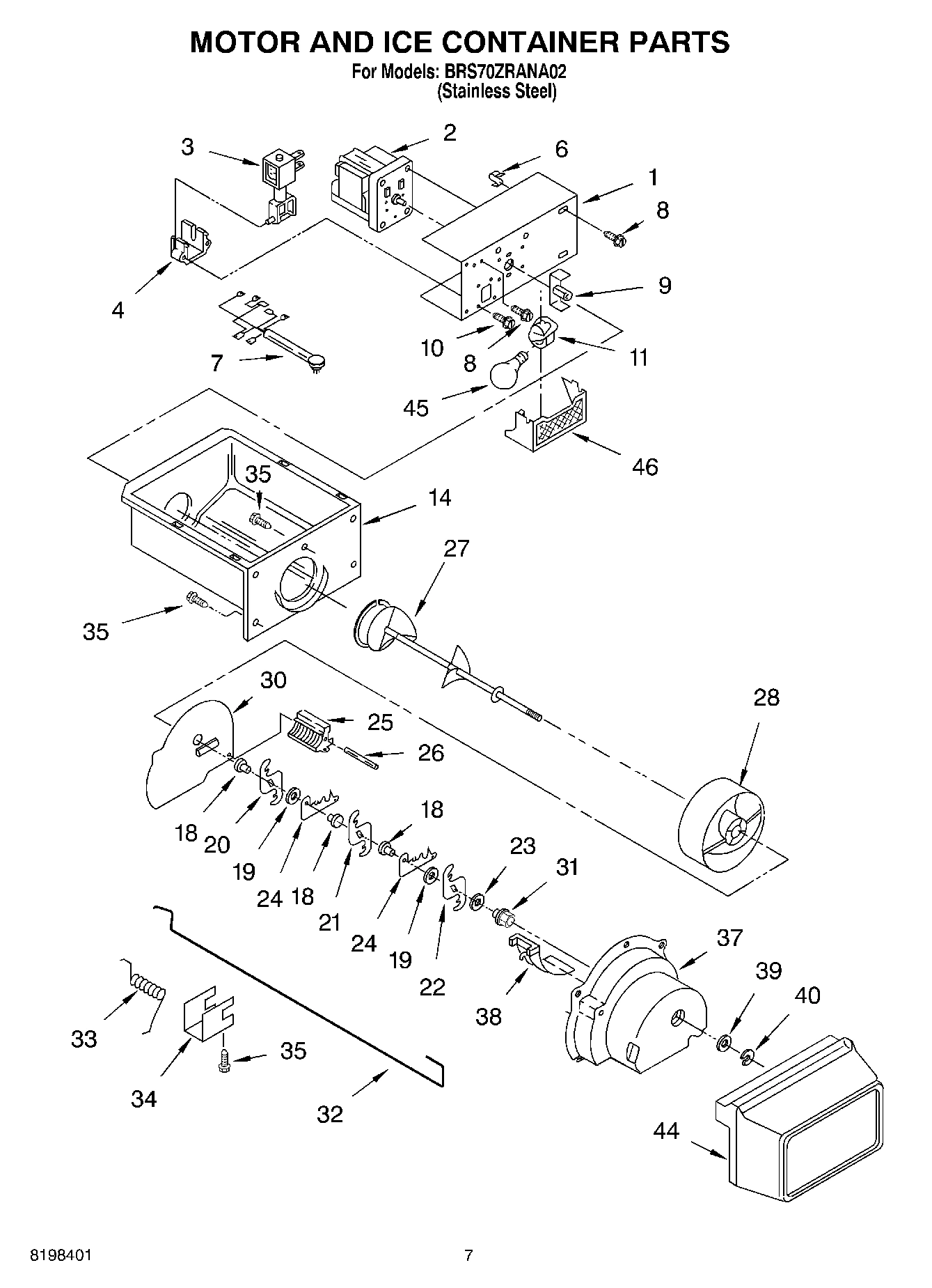 05 - MOTOR AND ICE CONTAINER PARTS