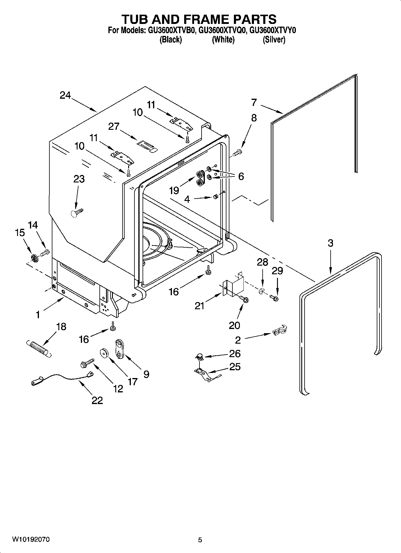 05 - TUB AND FRAME PARTS
