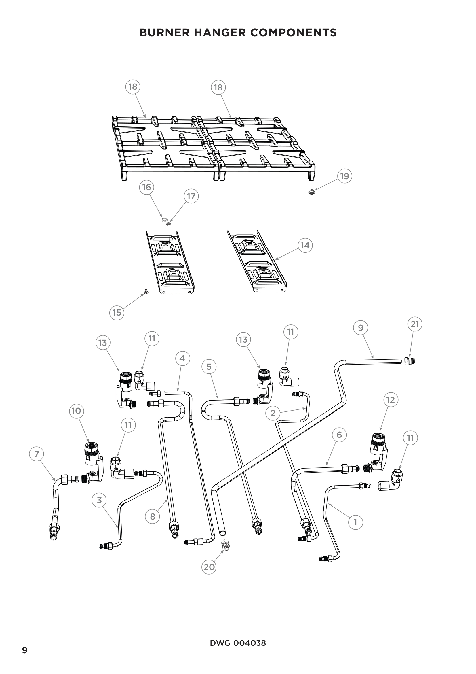 BURNER HANGER COMPONENTS