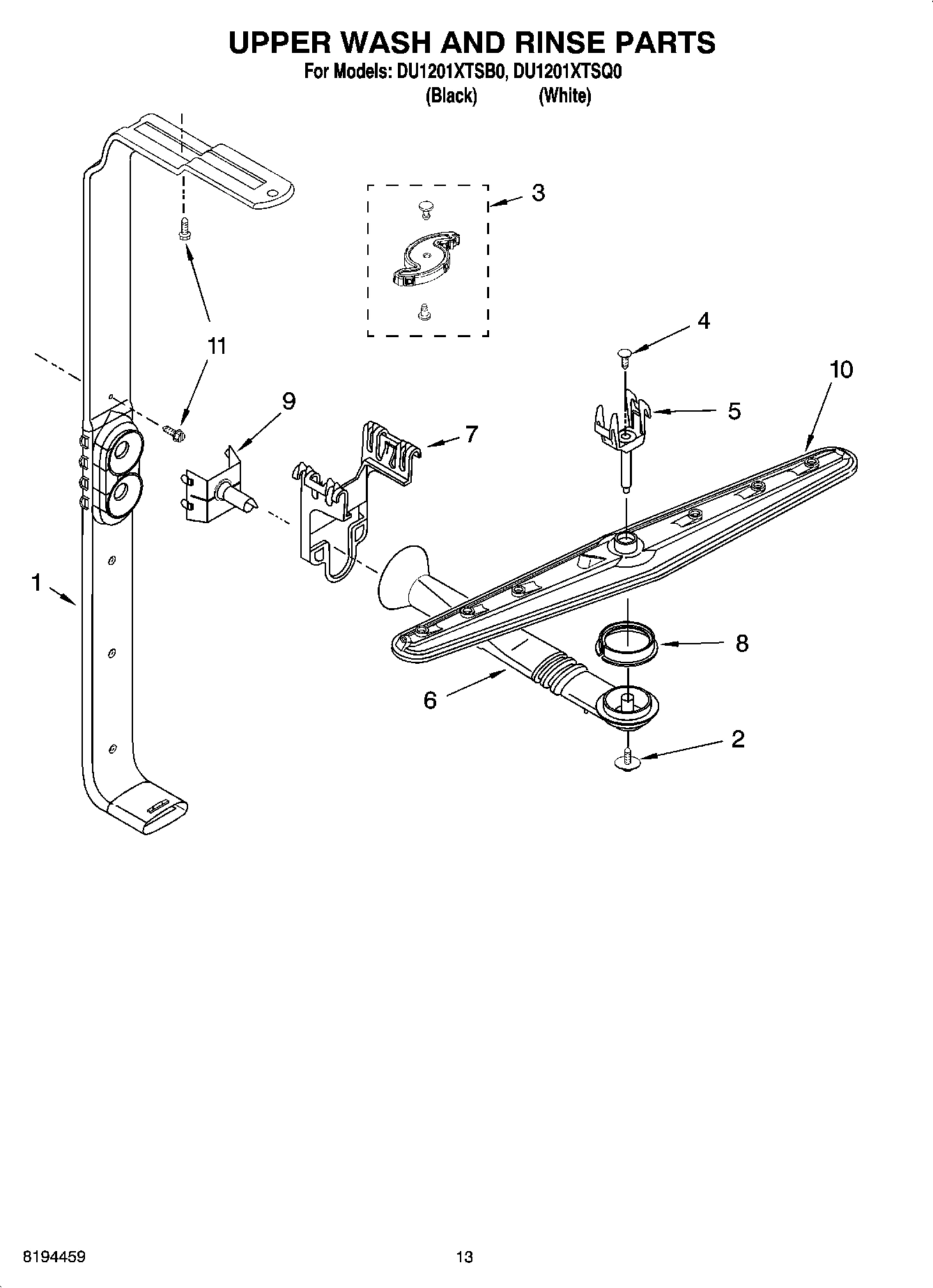10 - UPPER WASH AND RINSE PARTS