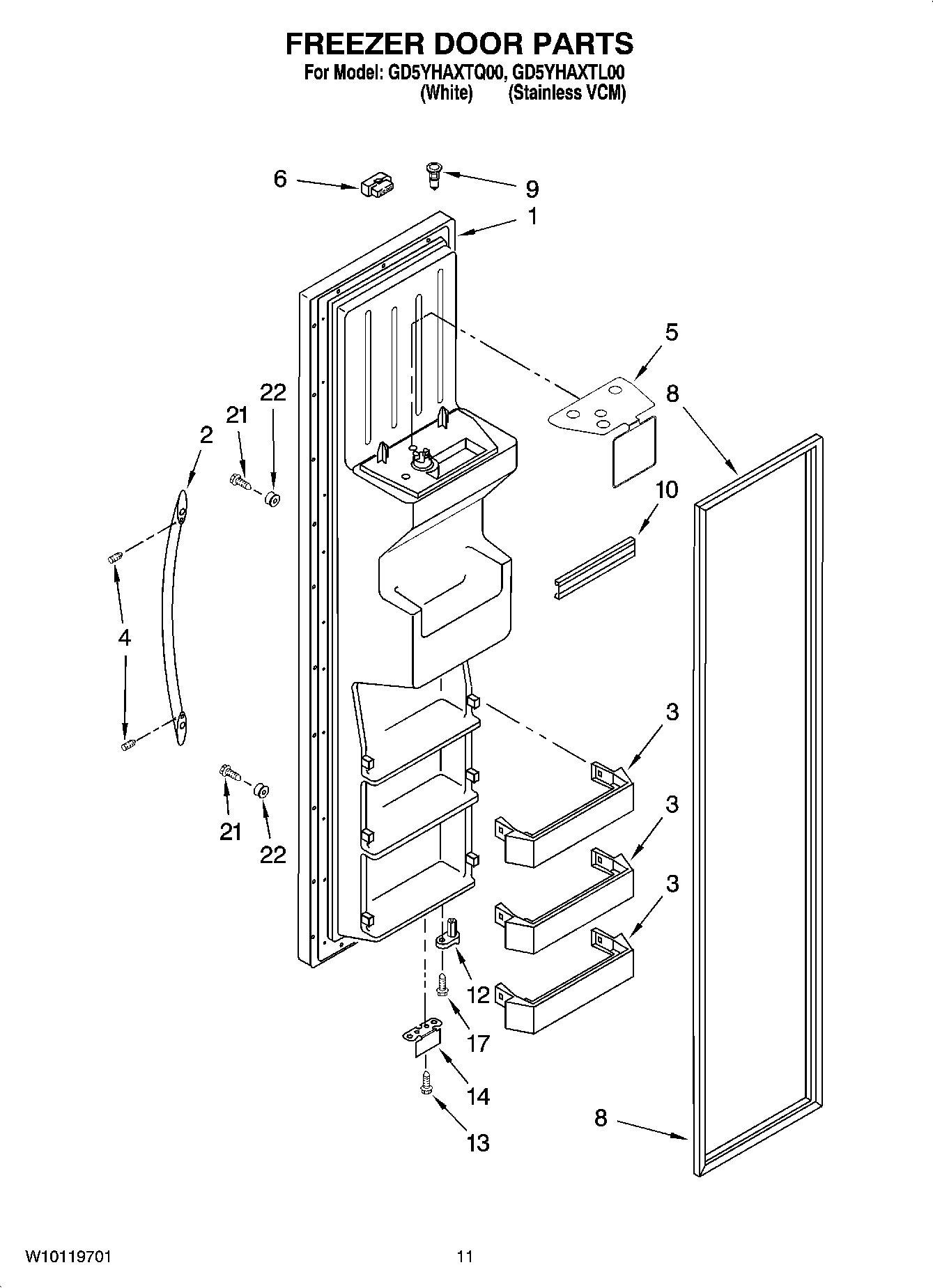 07 - FREEZER DOOR PARTS