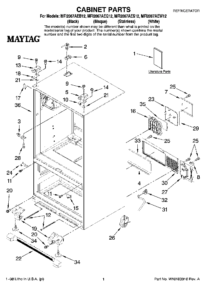 01 - CABINET PARTS