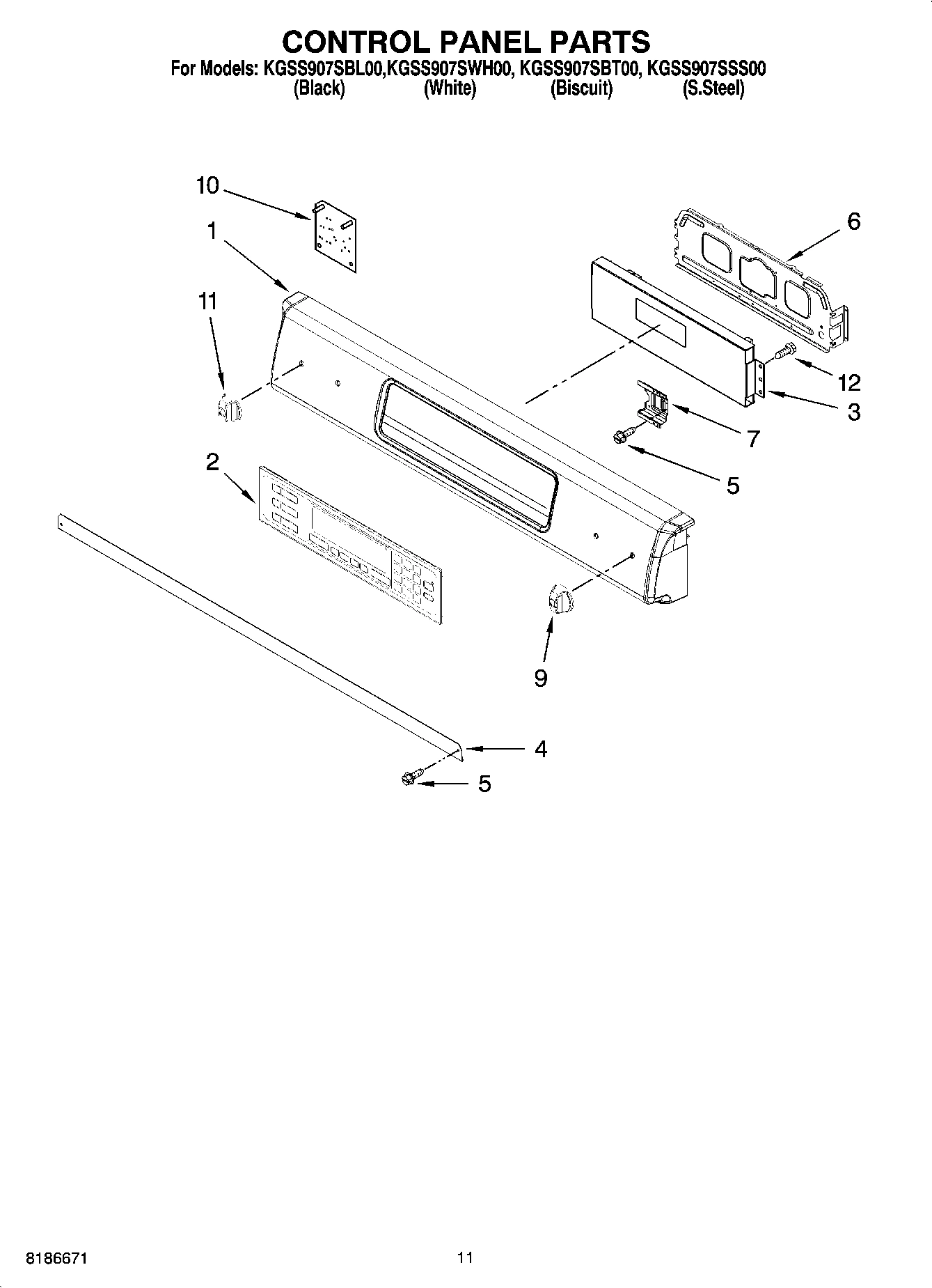 08 - CONTROL PANEL PARTS, OPTIONAL PARTS (NOT INCLUDED)