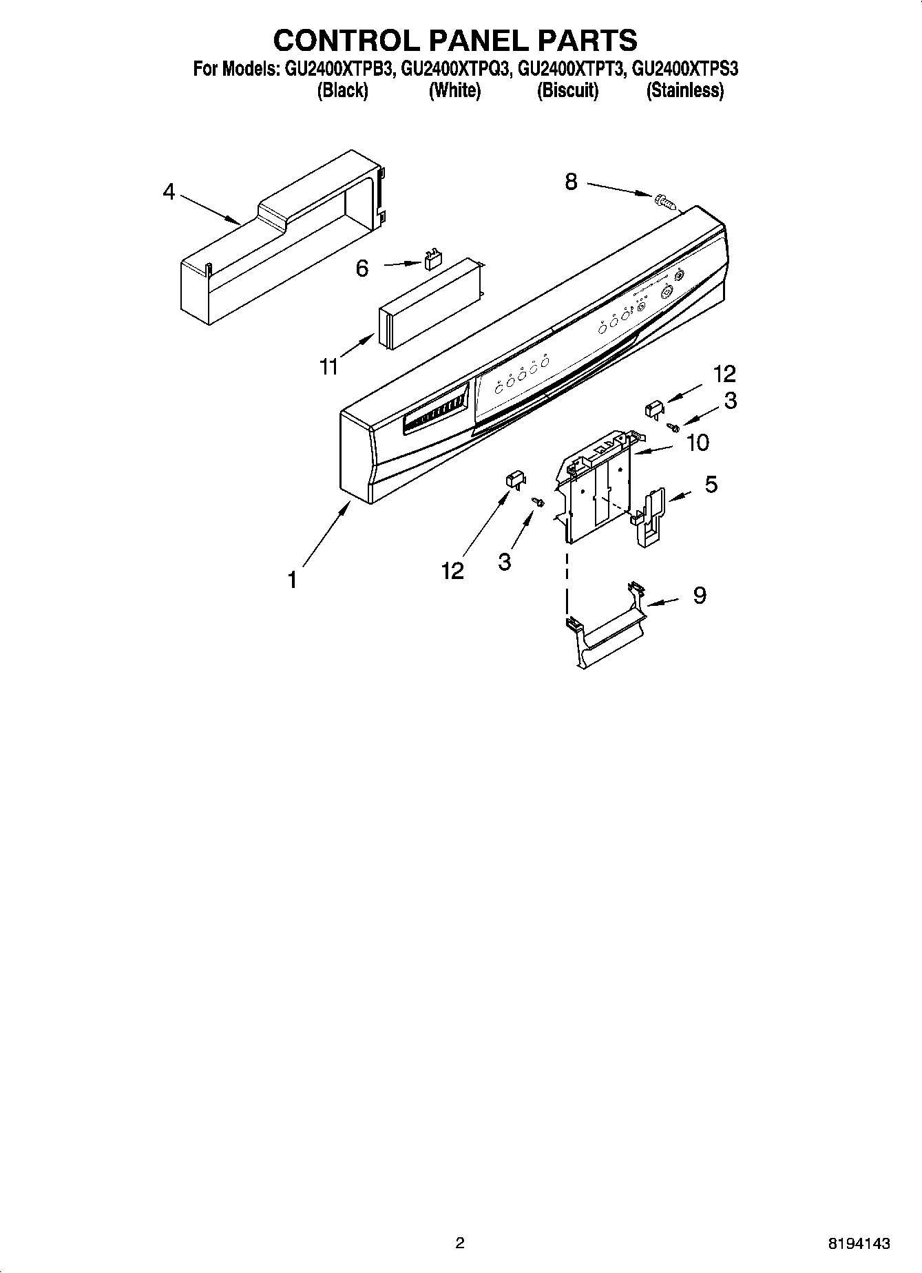 02 - CONTROL PANEL PARTS