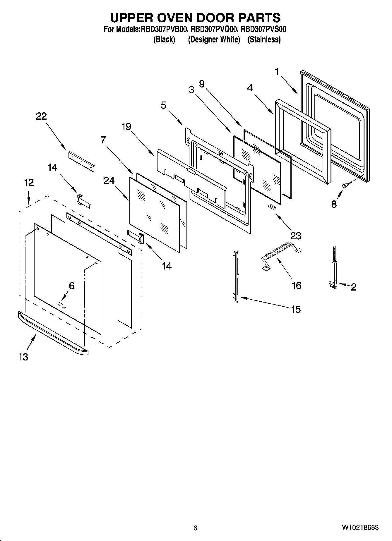 04 - UPPER OVEN DOOR PARTS
