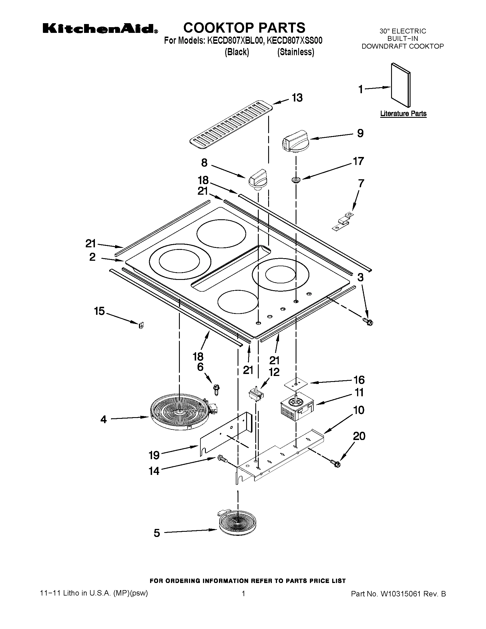 01 - COOKTOP PARTS