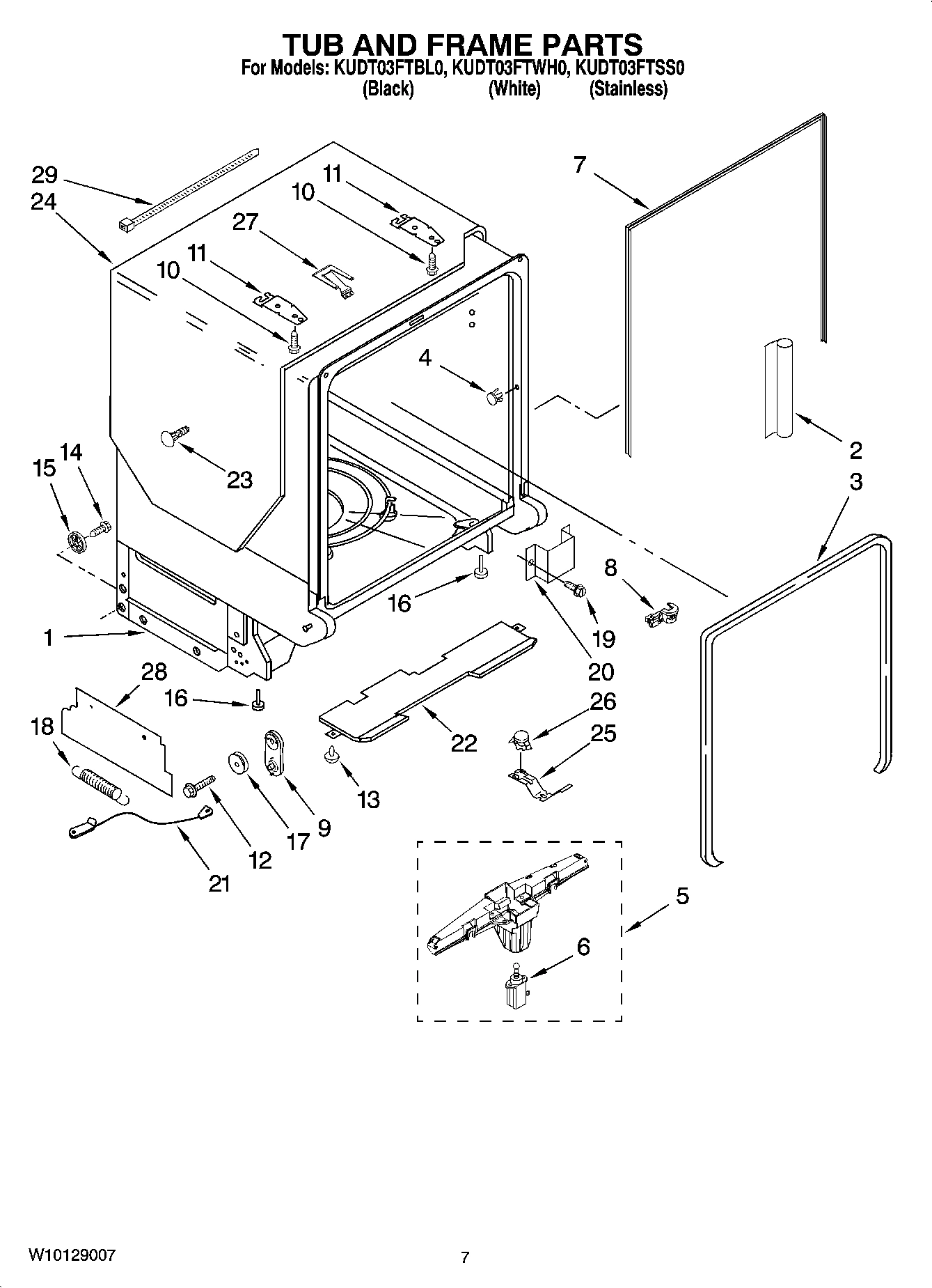 07 - TUB AND FRAME PARTS