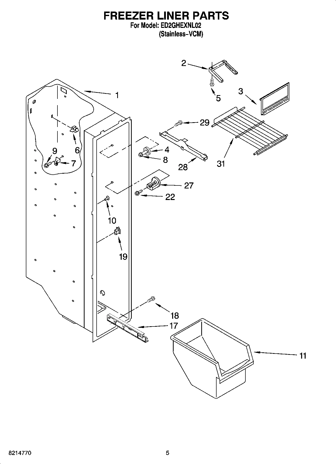 04 - FREEZER LINER PARTS