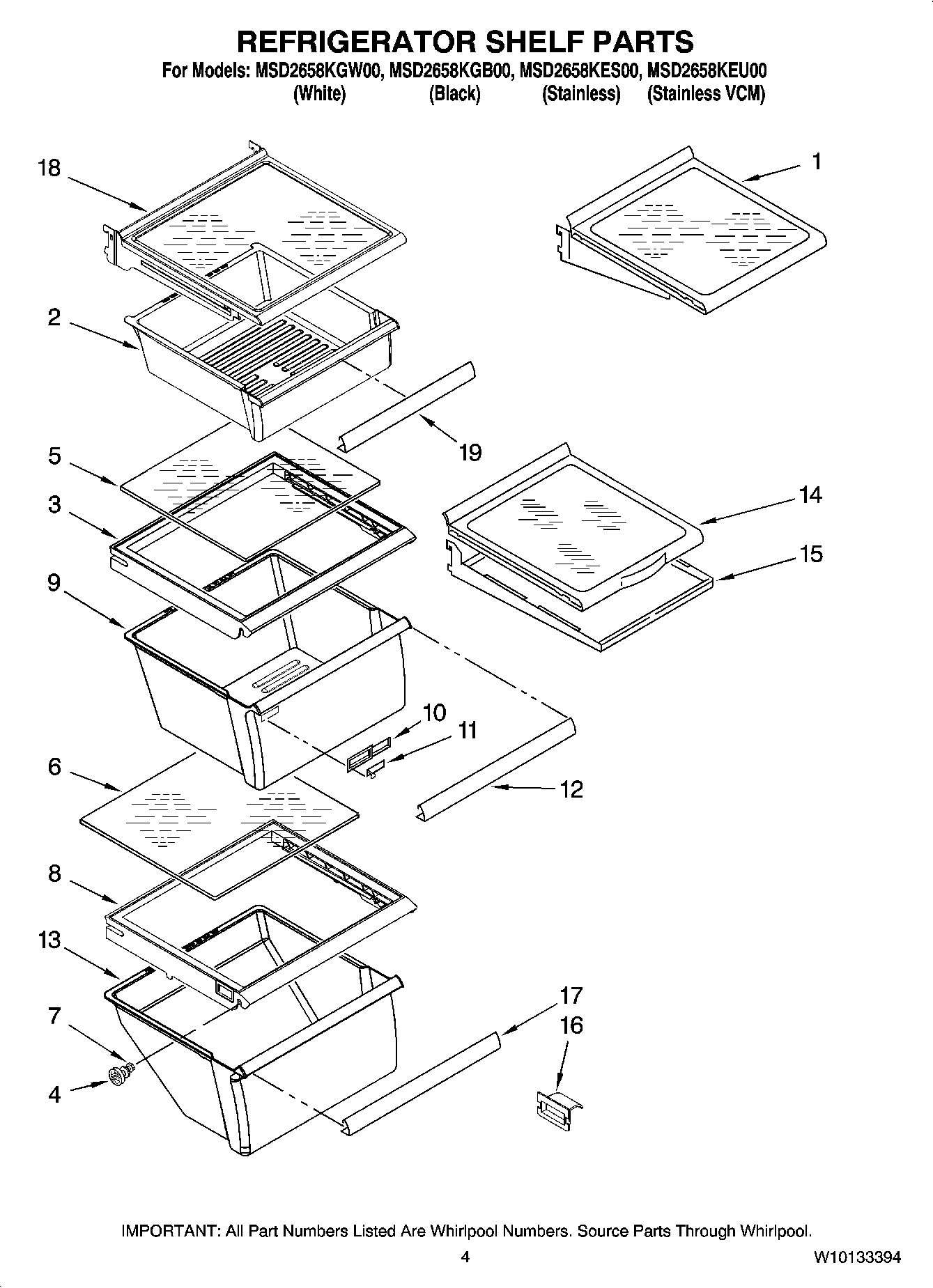 03 - REFRIGERATOR SHELF PARTS