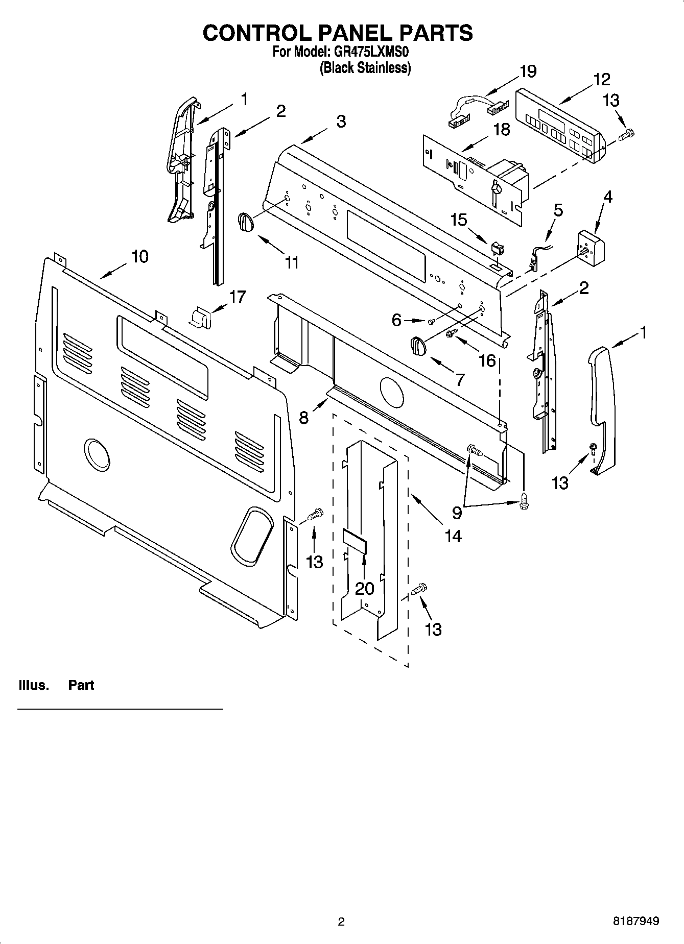 02 - CONTROL PANEL PARTS
