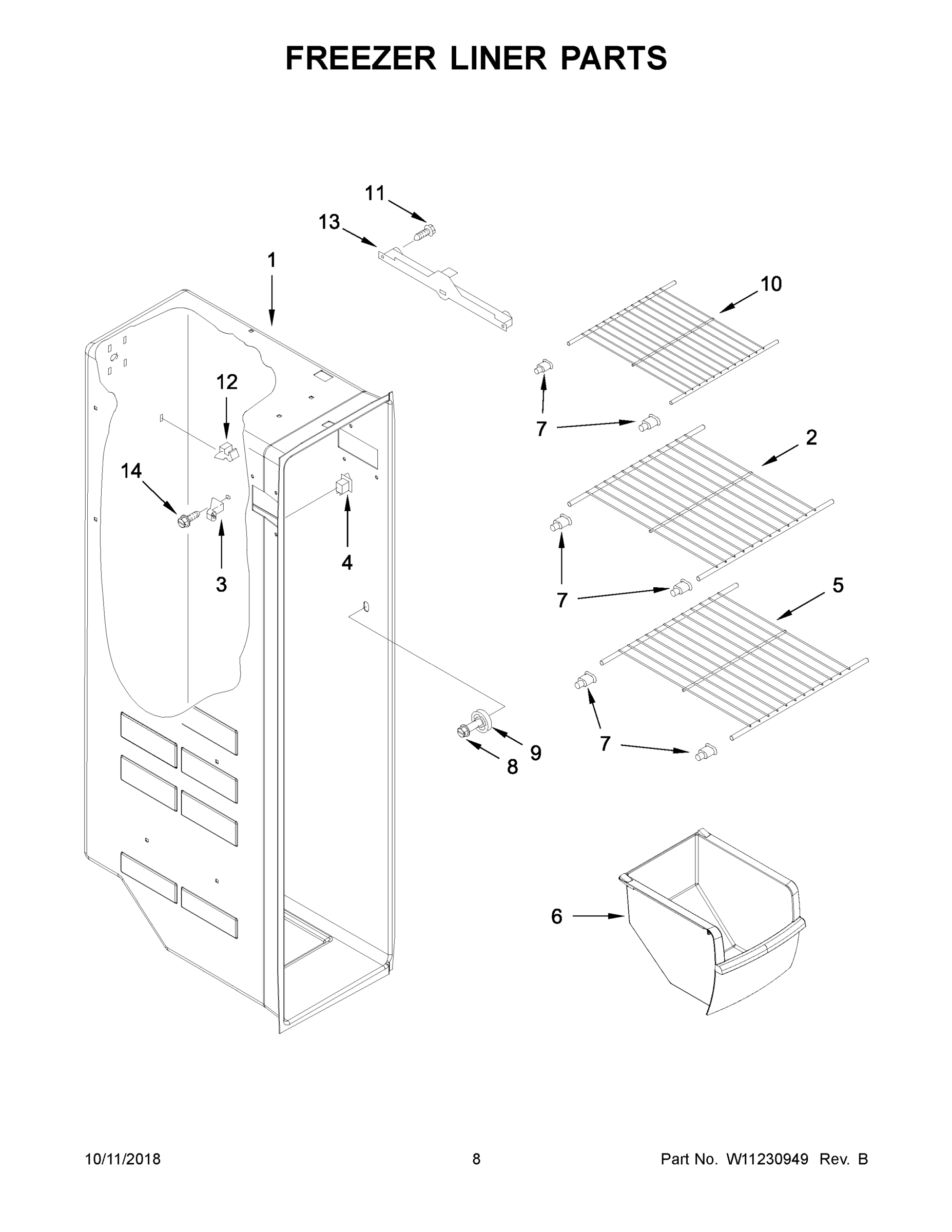 05 - FREEZER LINER PARTS