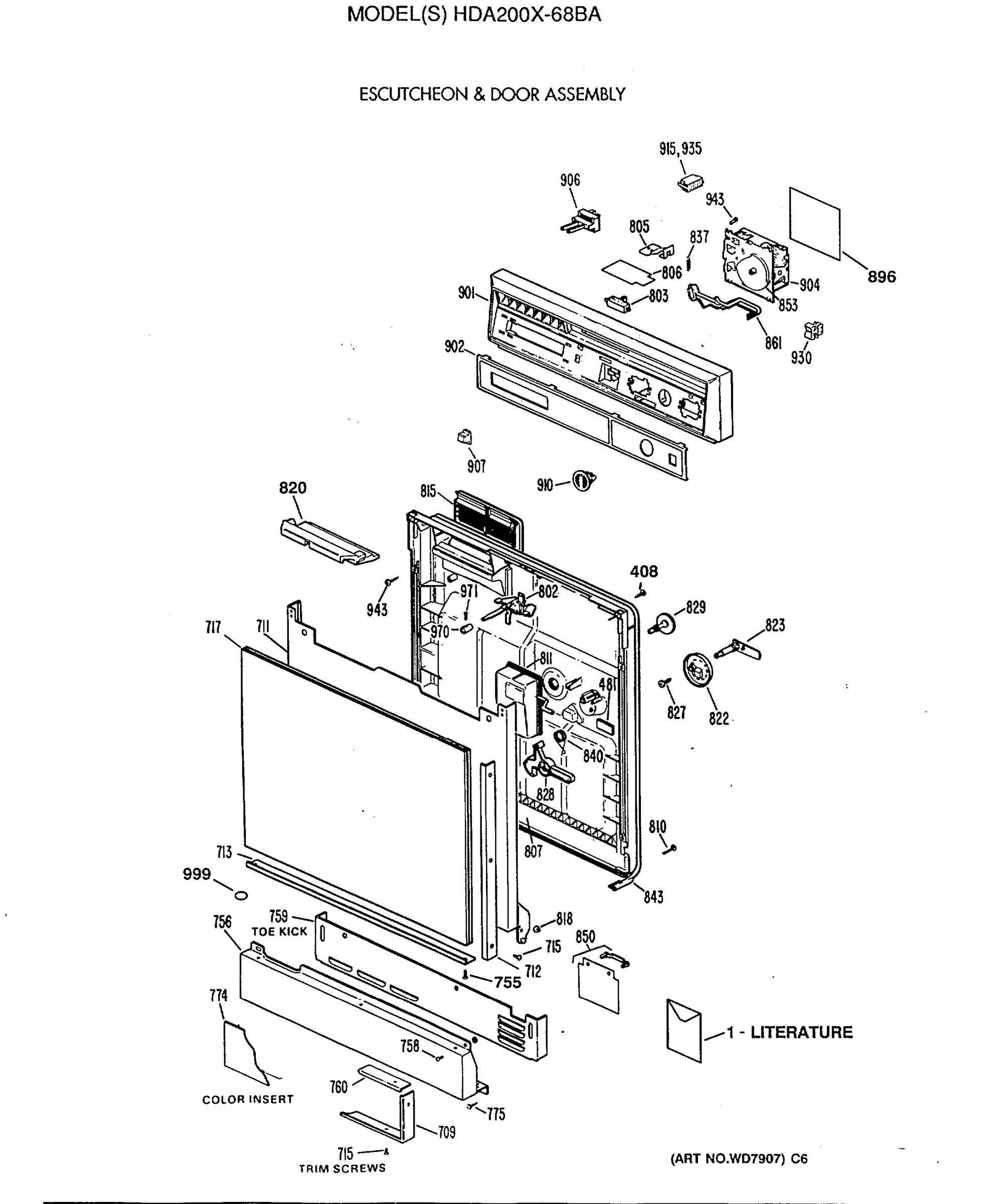 ESCUTCHEON & DOOR ASSEMBLY