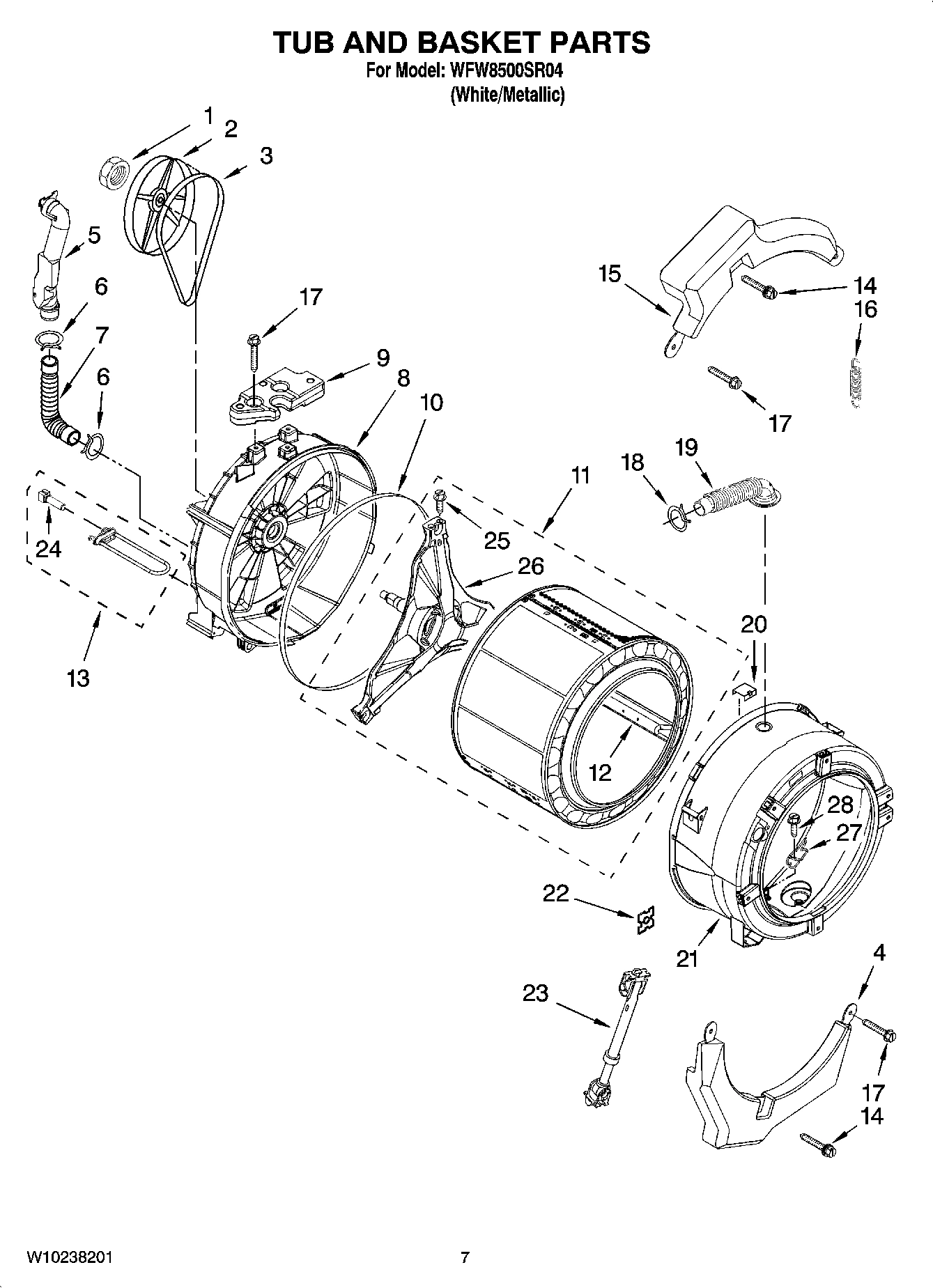 06 - TUB AND BASKET PARTS, OPTIONAL PARTS (NOT INCLUDED)