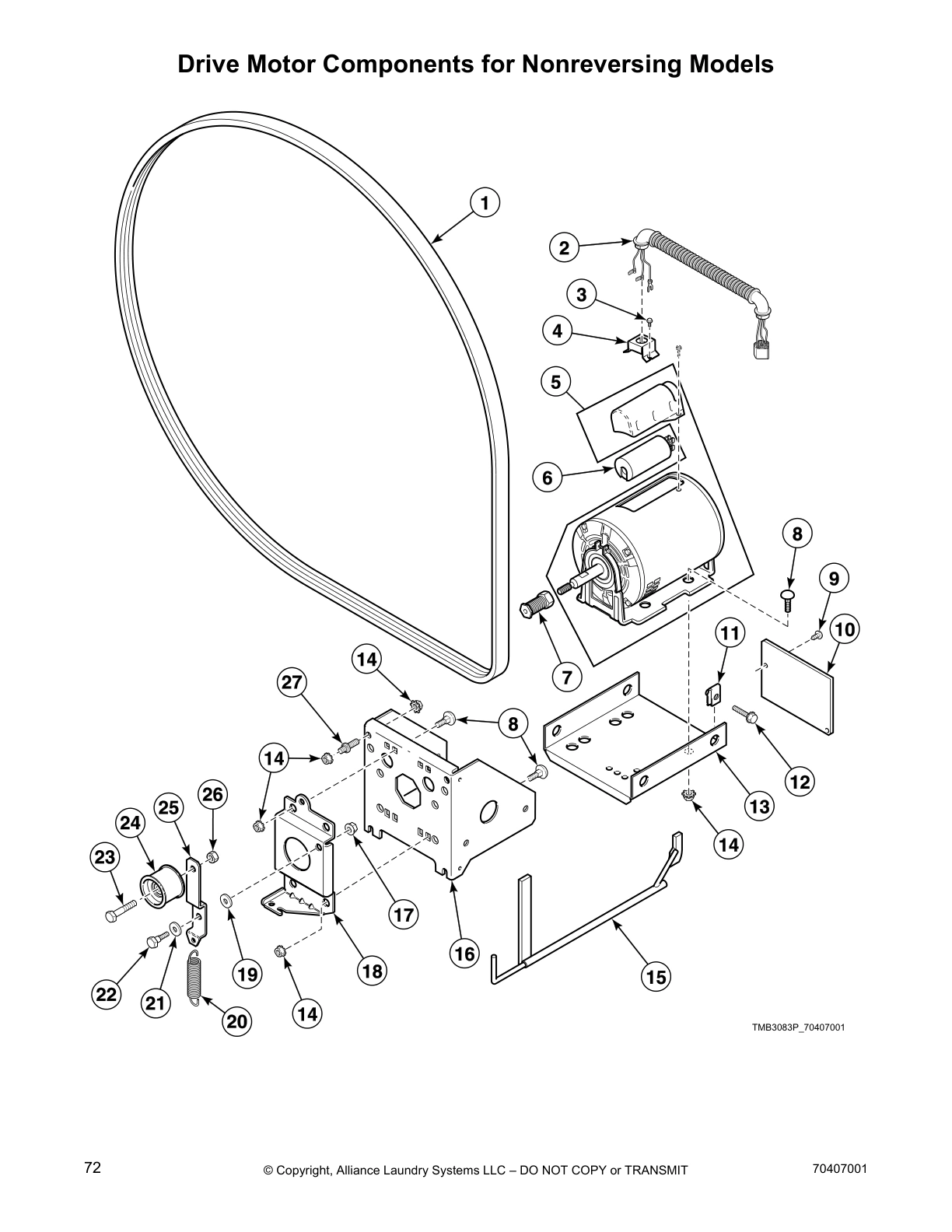 Drive Motor Components for Nonreversing Models