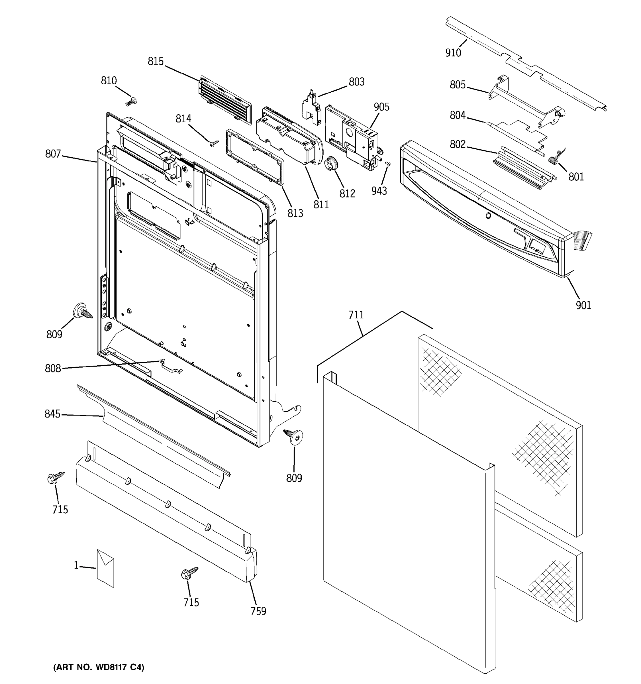 ESCUTCHEON & DOOR ASSEMBLY