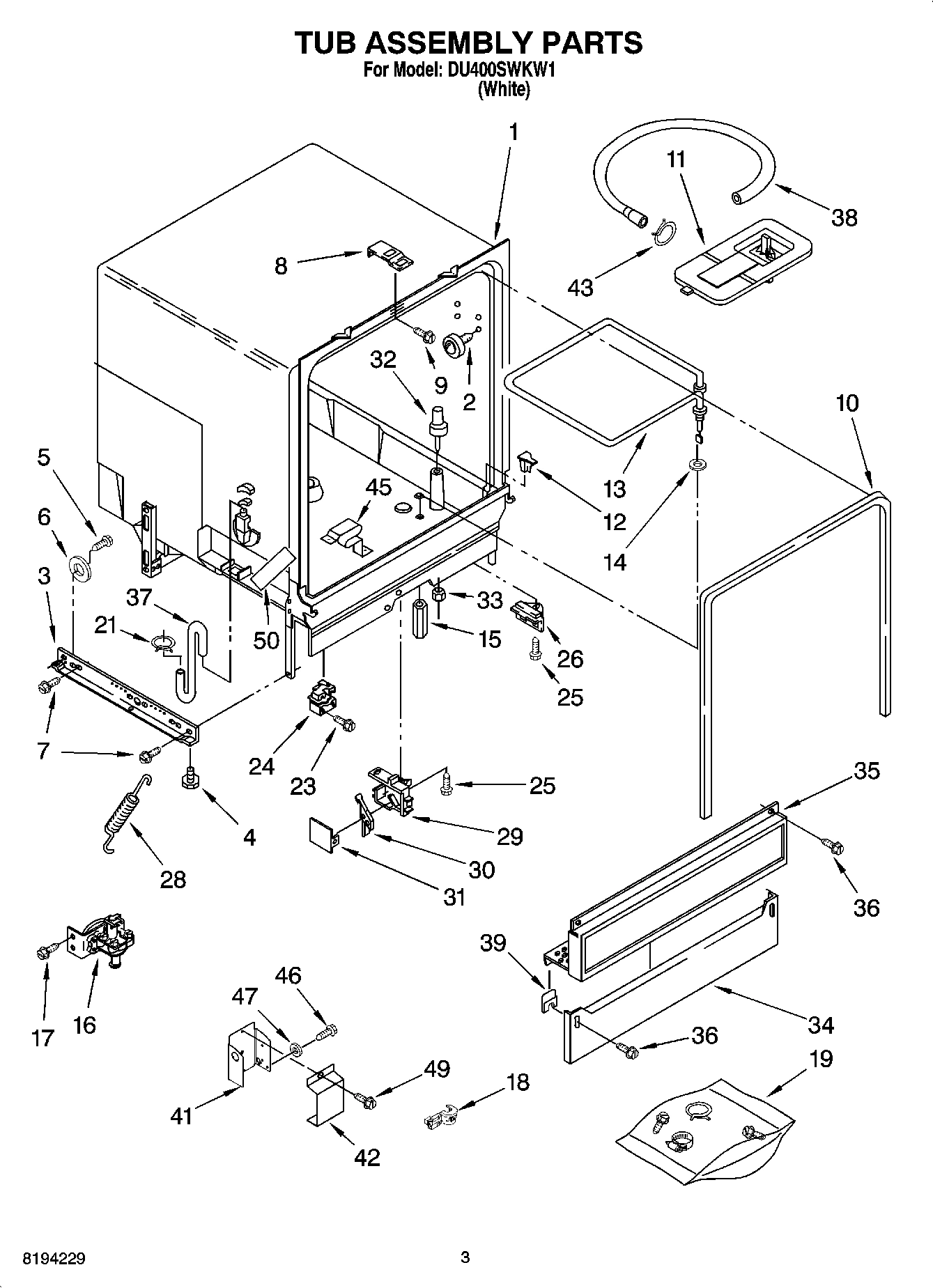 03 - TUB ASSEMBLY PARTS