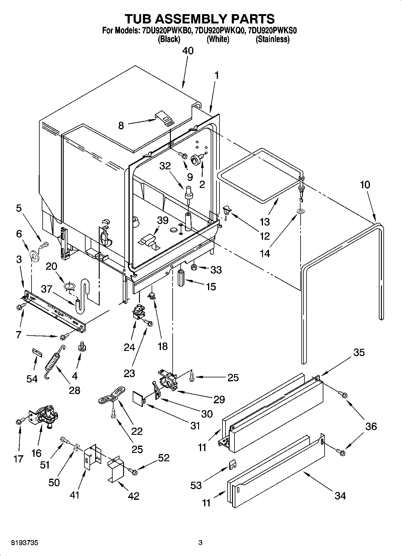 03 - TUB ASSEMBLY PARTS