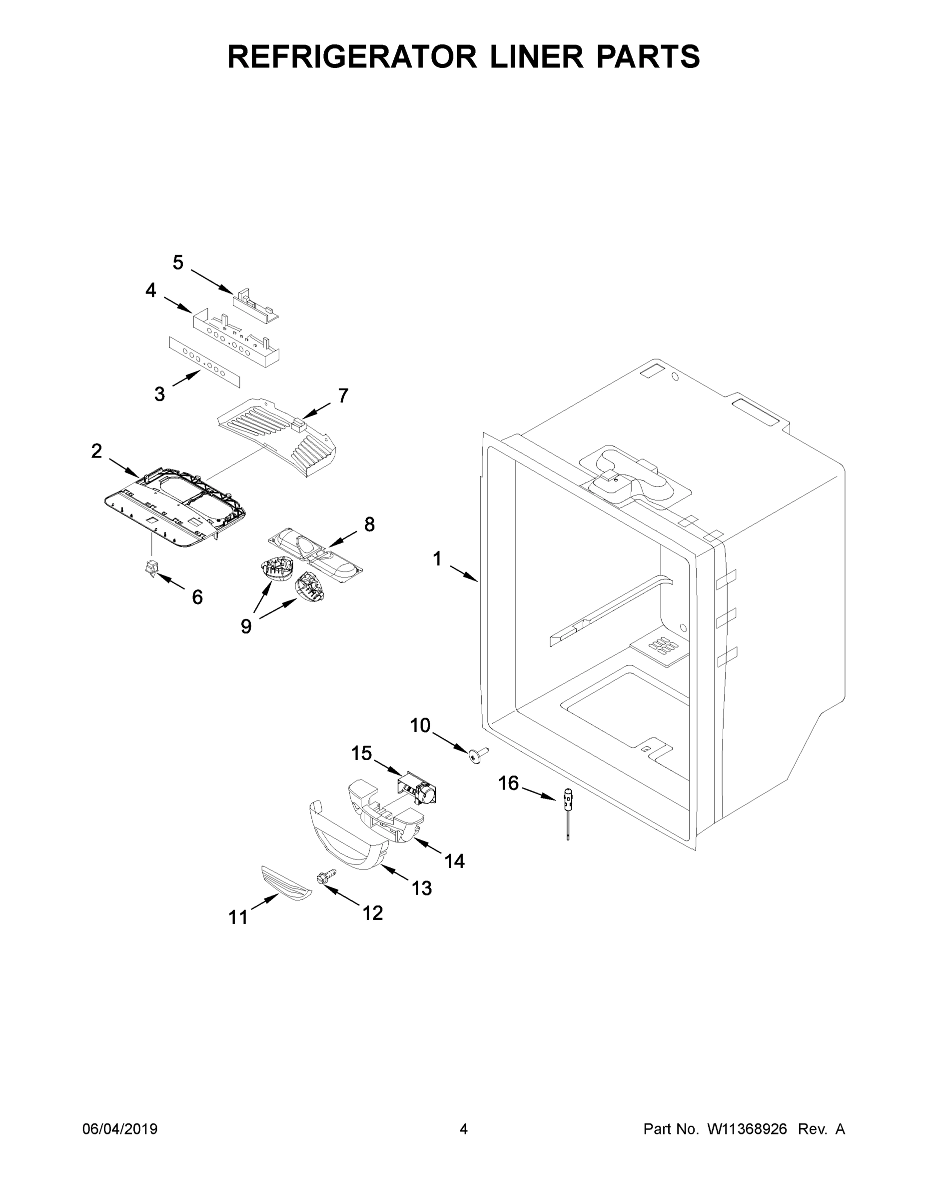 03 - REFRIGERATOR LINER PARTS