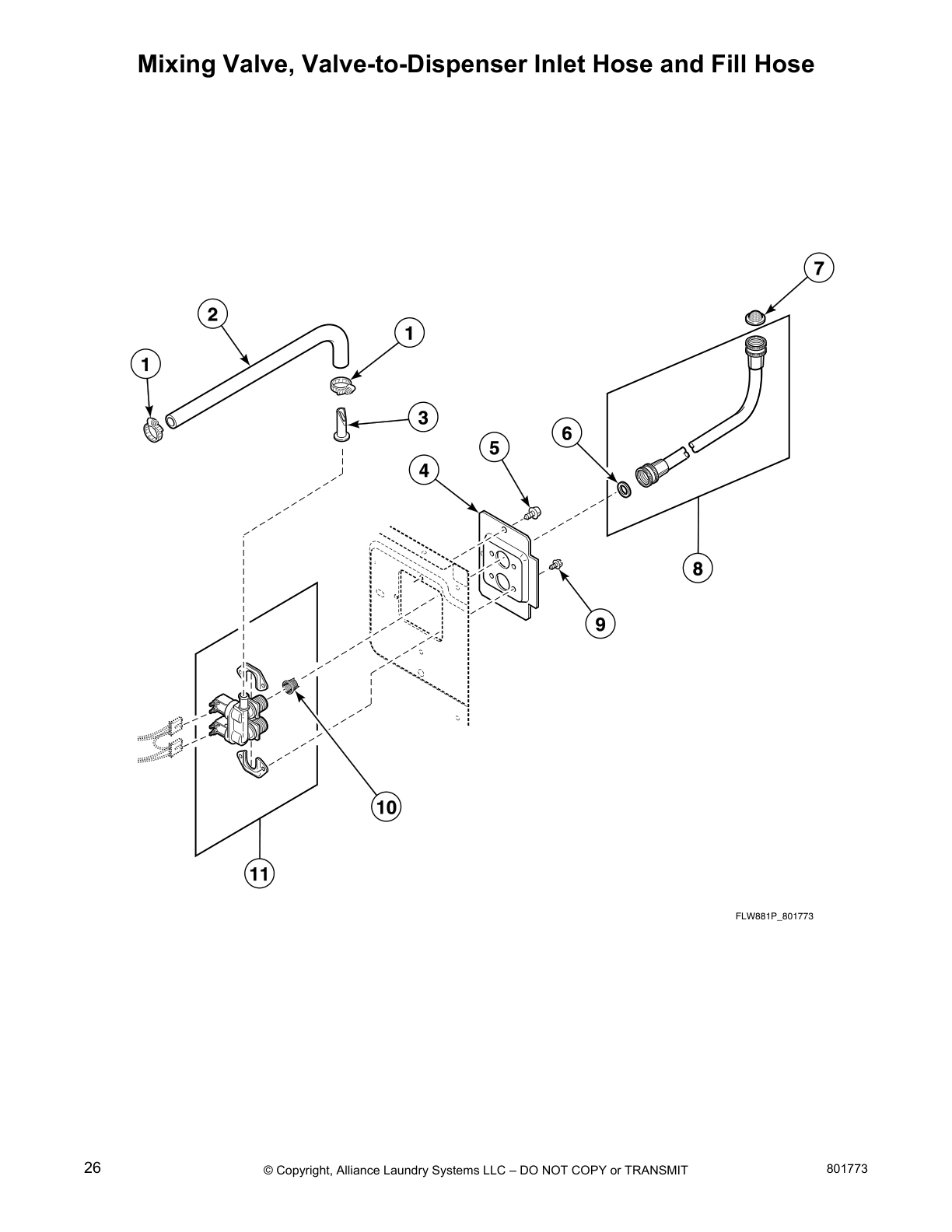 Mixing Valve, Valve-to-Dispenser Inlet Hose and Fill Hose