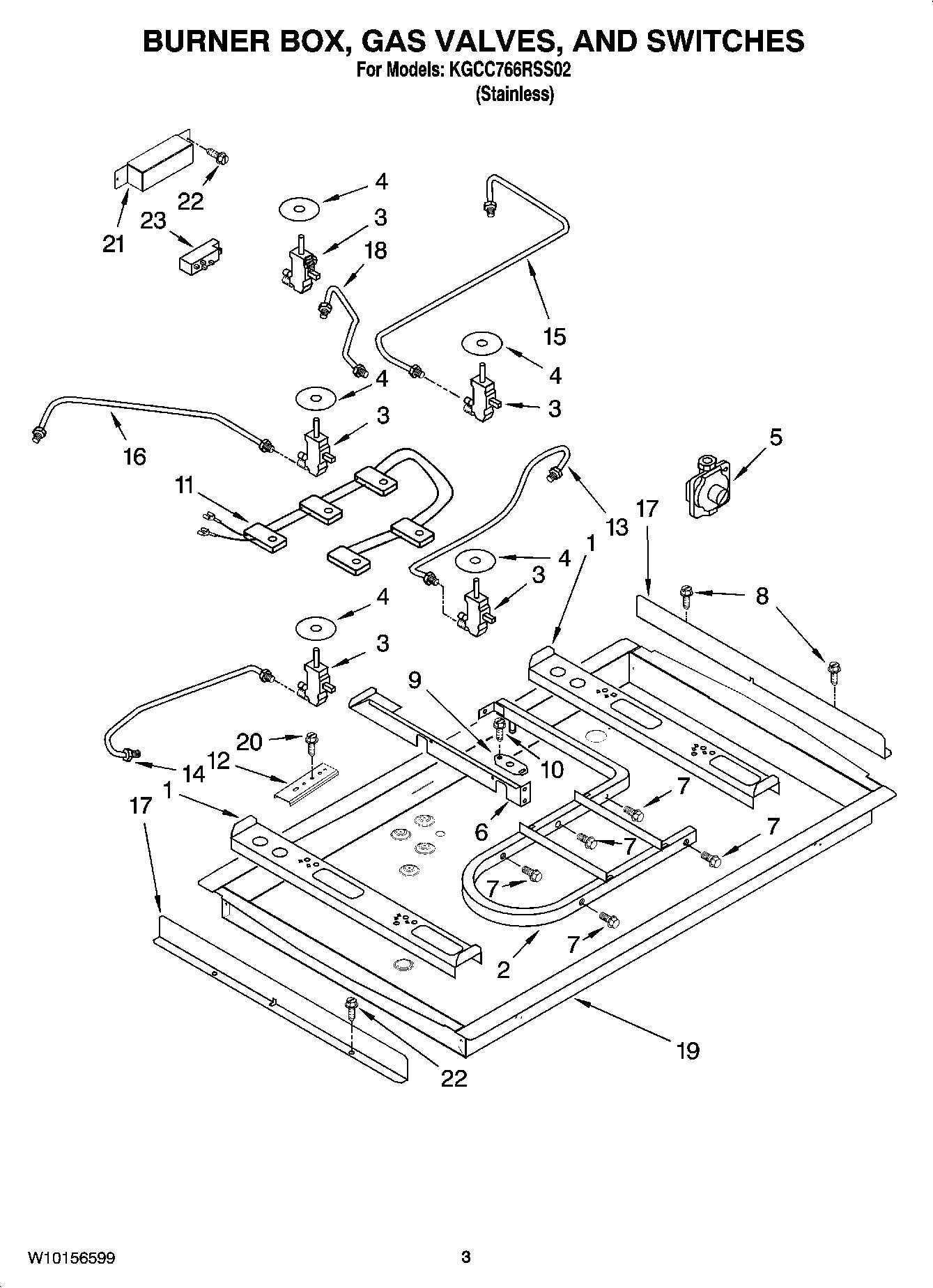 02 - BURNER BOX, GAS VALVES, AND SWITCHES, OPTIONAL PARTS