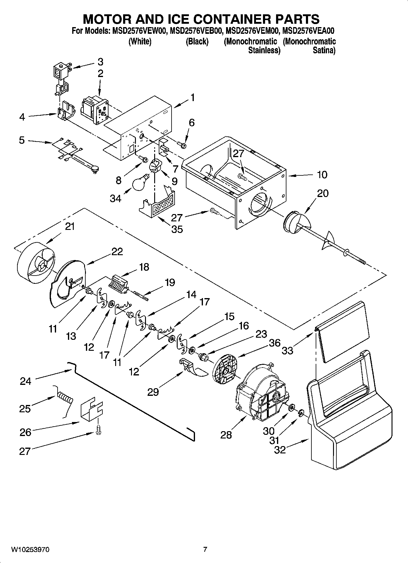 05 - MOTOR AND ICE CONTAINER PARTS