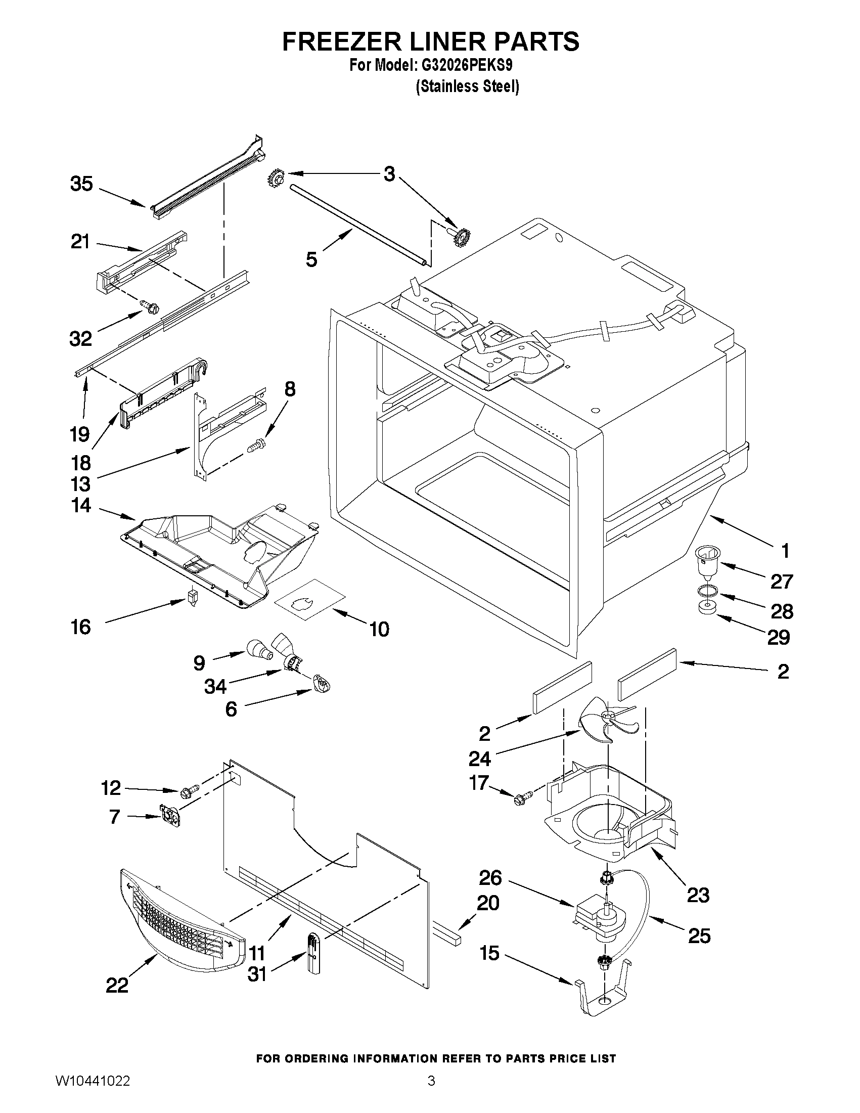 02 - FREEZER LINER PARTS
