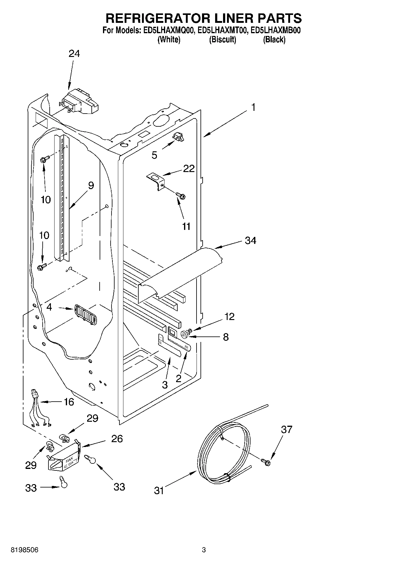 02 - REFRIGERATOR LINER PARTS