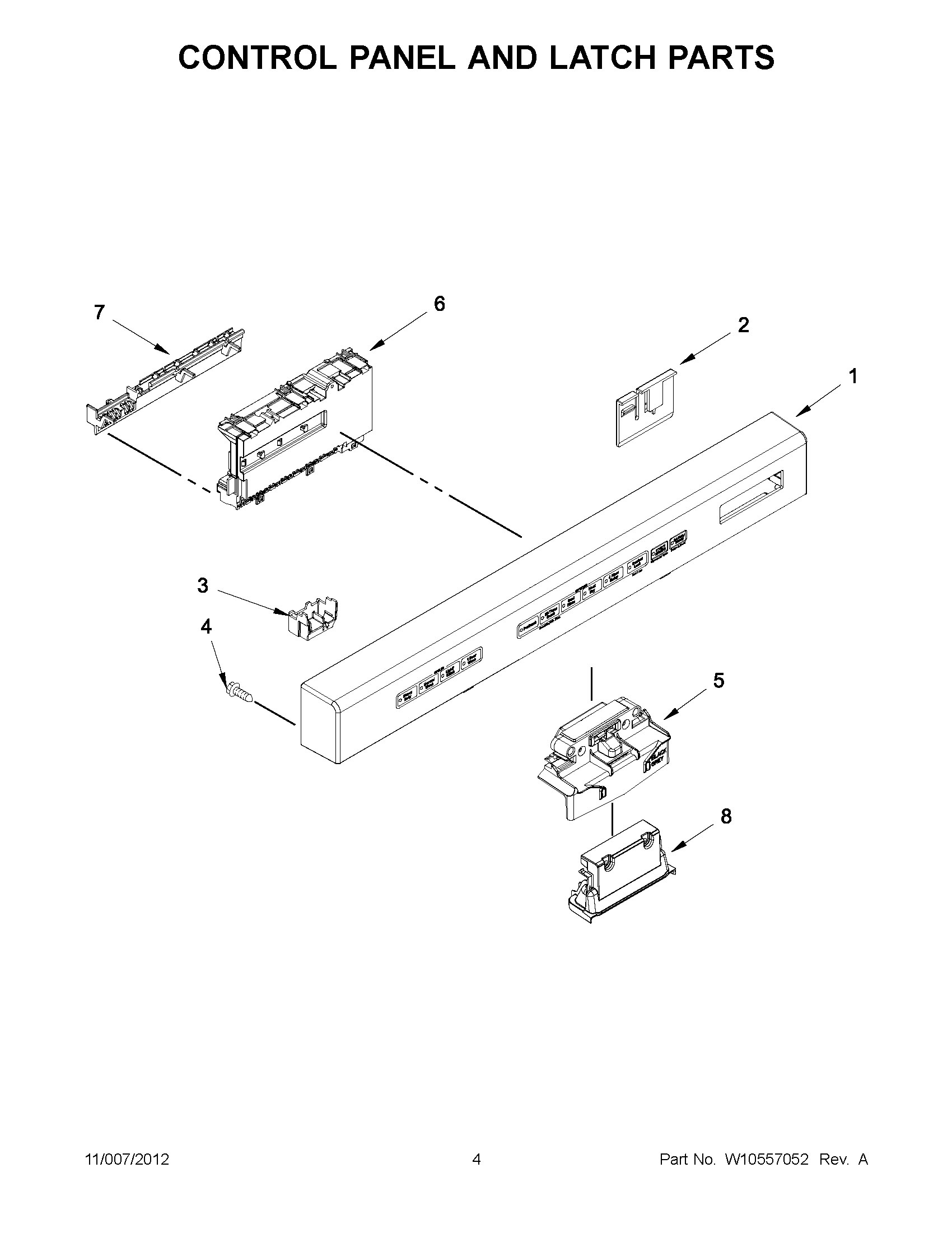 02 - CONTROL PANEL AND LATCH PARTS