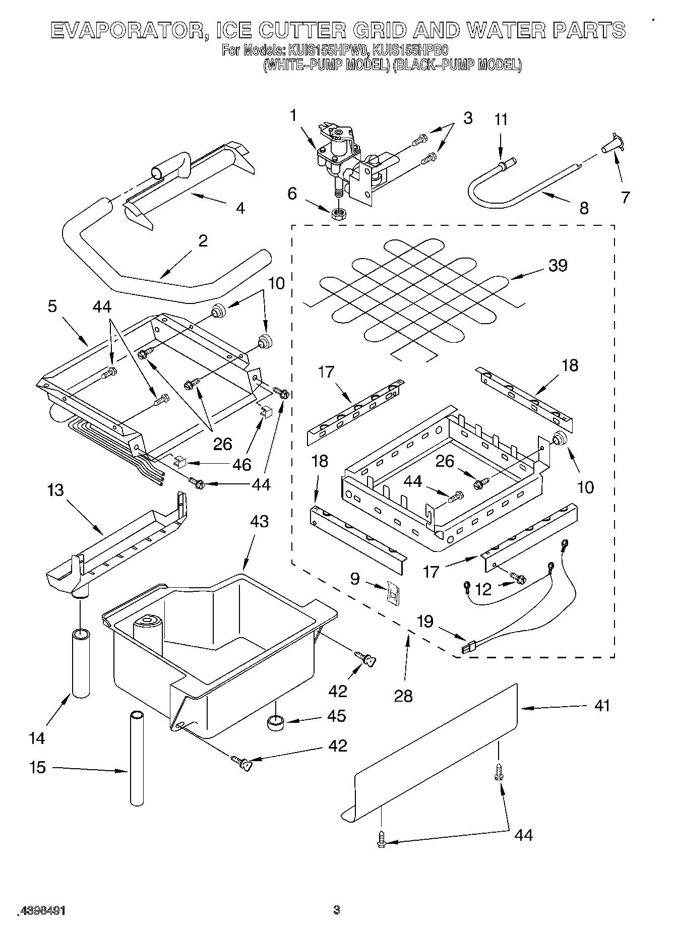02 - EVAPORATOR, ICE CUTTER GRID AND WATER