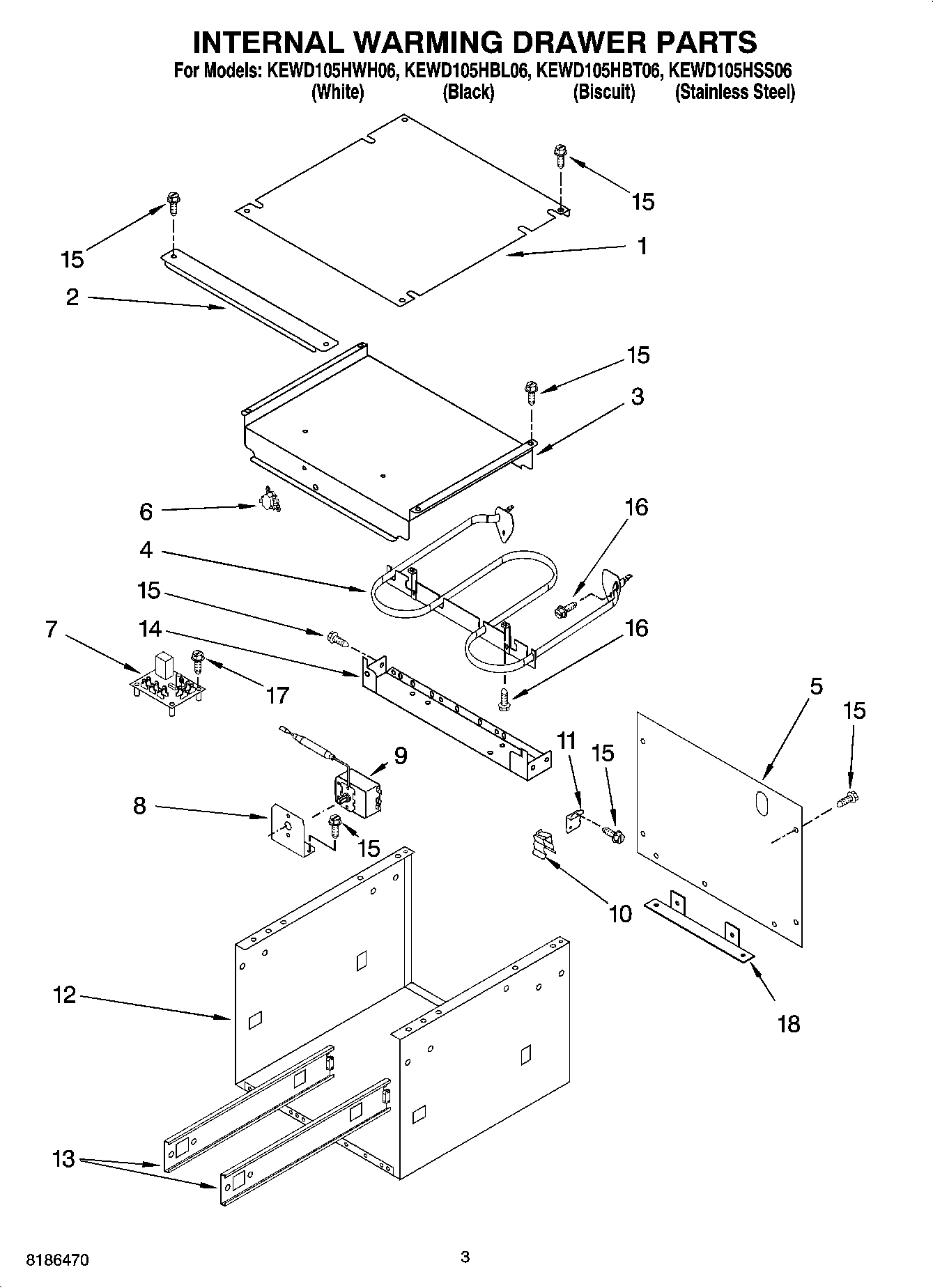 02 - INTERNAL WARMING DRAWER PARTS