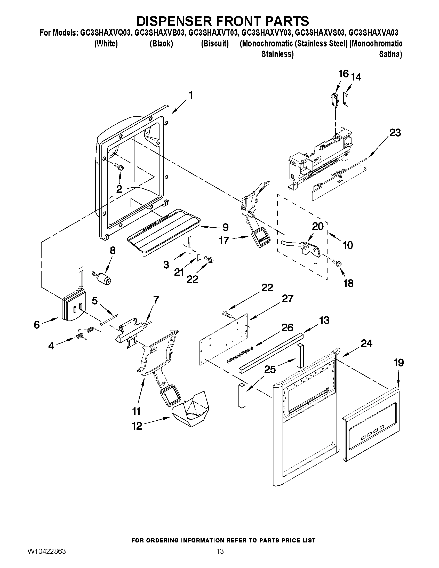 08 - DISPENSER FRONT PARTS