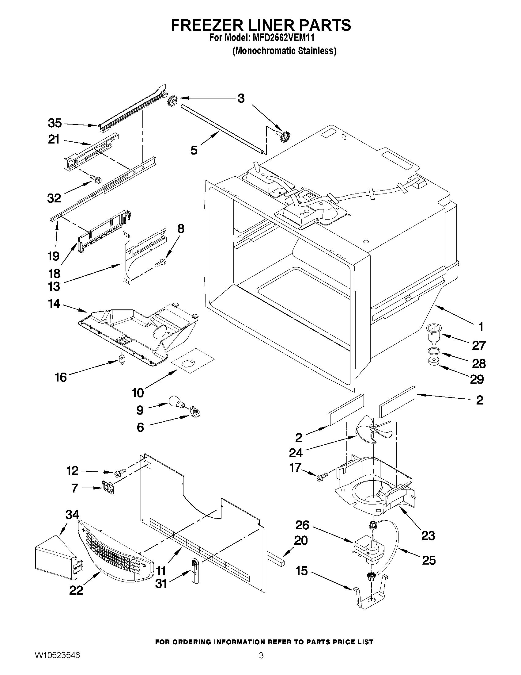 02 - FREEZER LINER PARTS