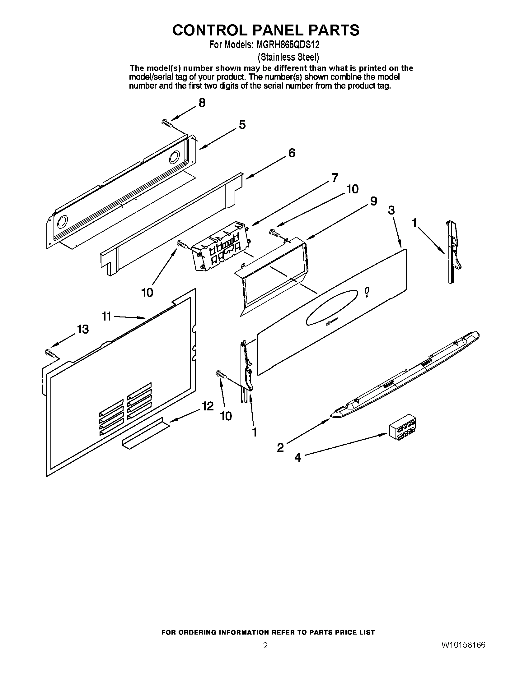 02 - CONTROL PANEL PARTS