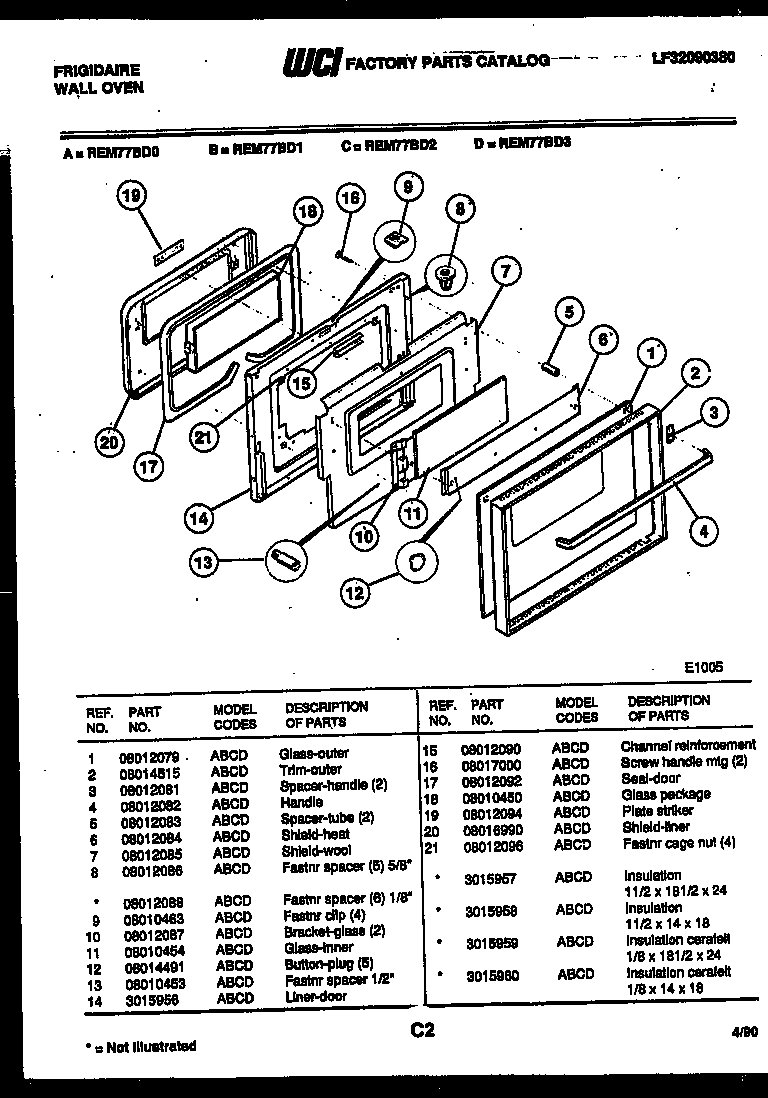 02 - LOWER OVEN DOOR PARTS