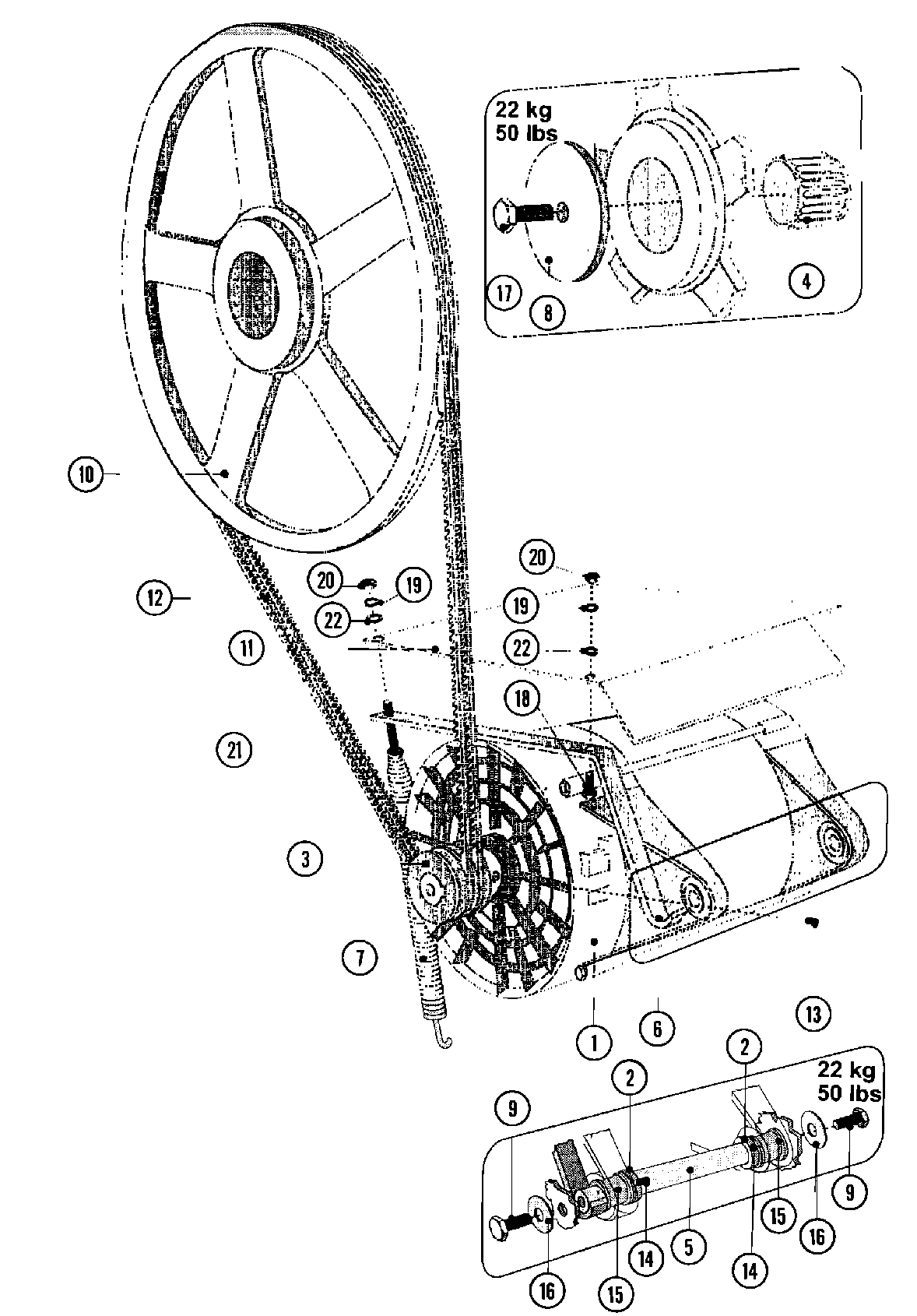 23 - MOTOR & BASKET PULLEY (SERIES 11)