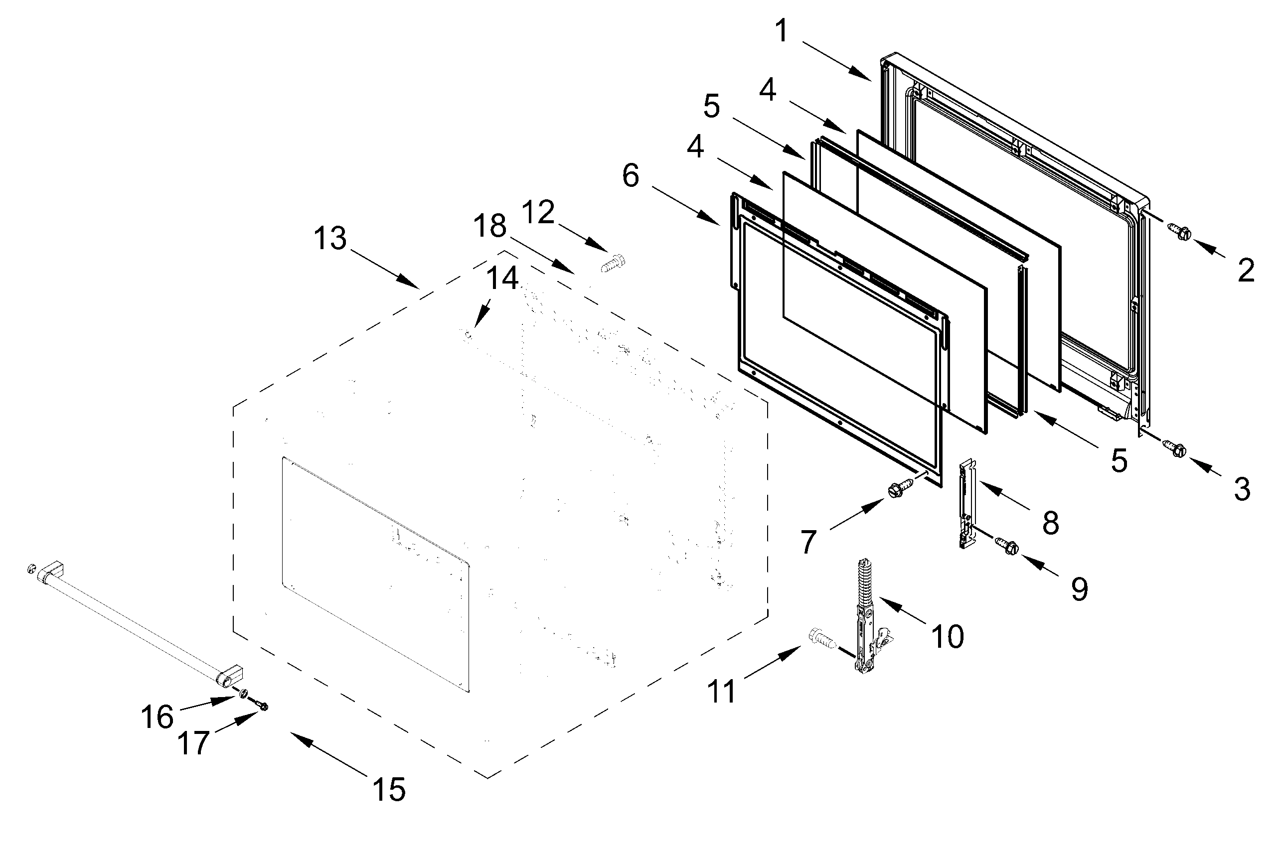 UPPER OVEN DOOR PARTS