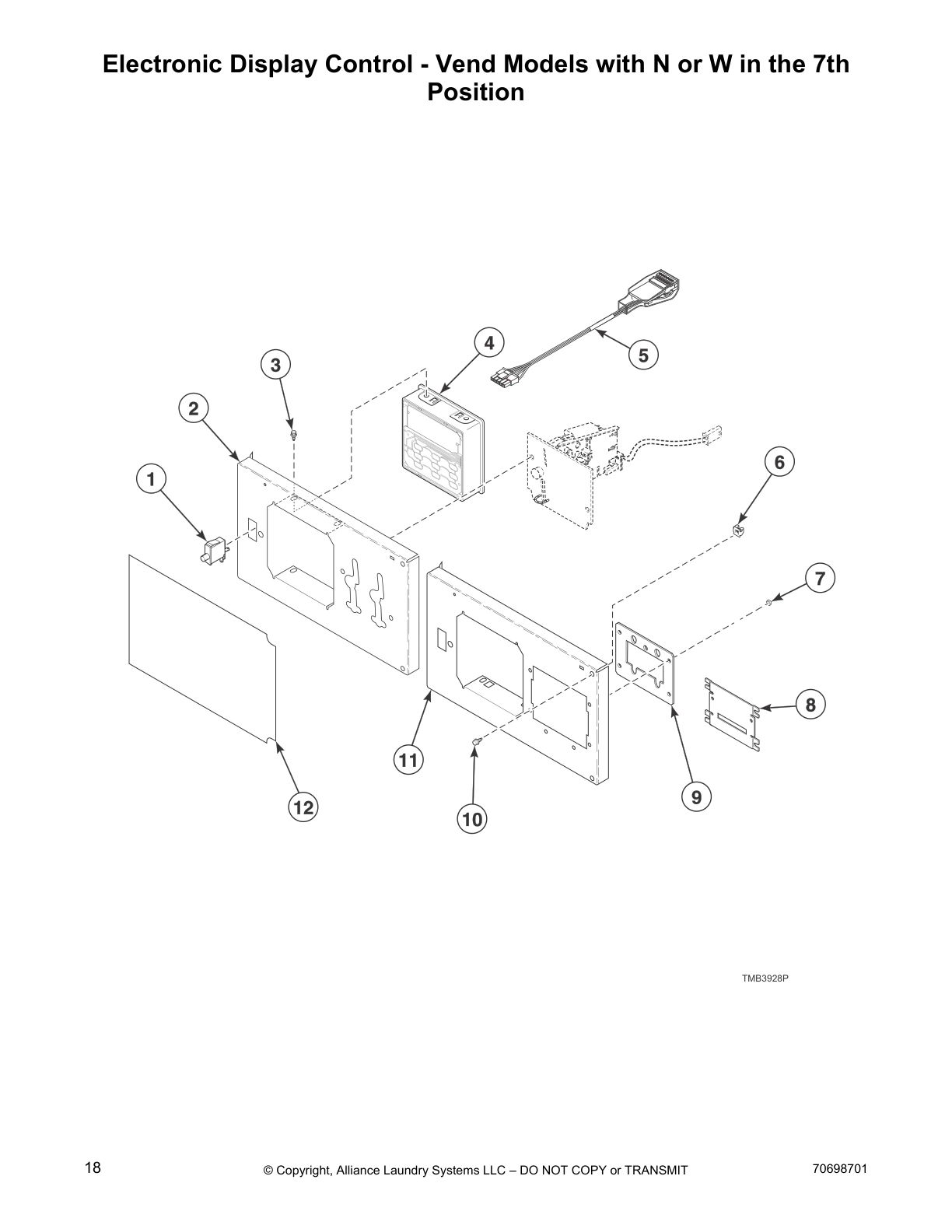 Electronic Display Control - Vend Models with N or W in the 7th 
Position