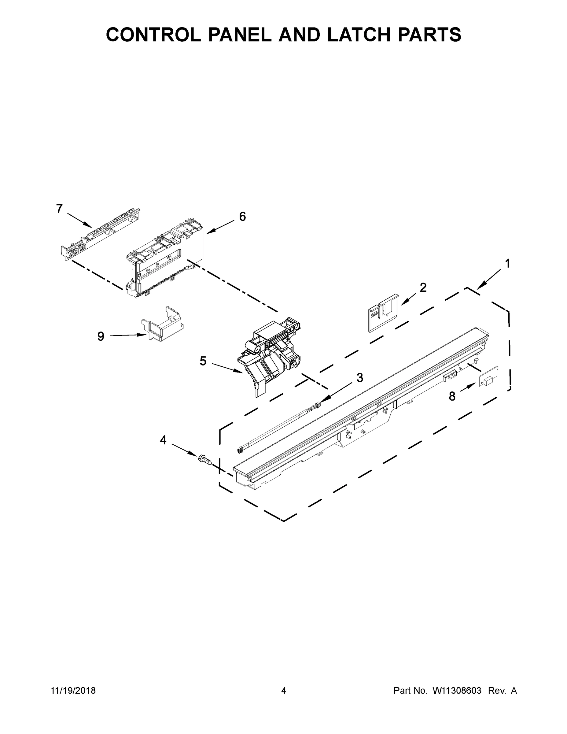03 - CONTROL PANEL AND LATCH PARTS
