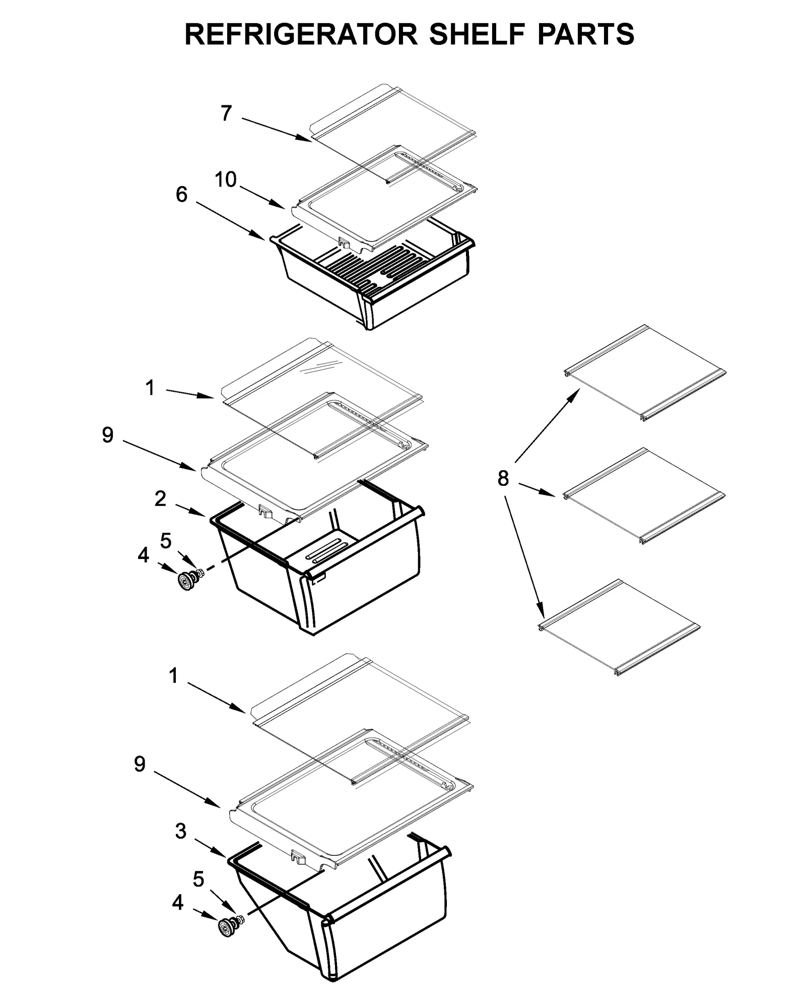 REFRIGERATOR SHELF PARTS